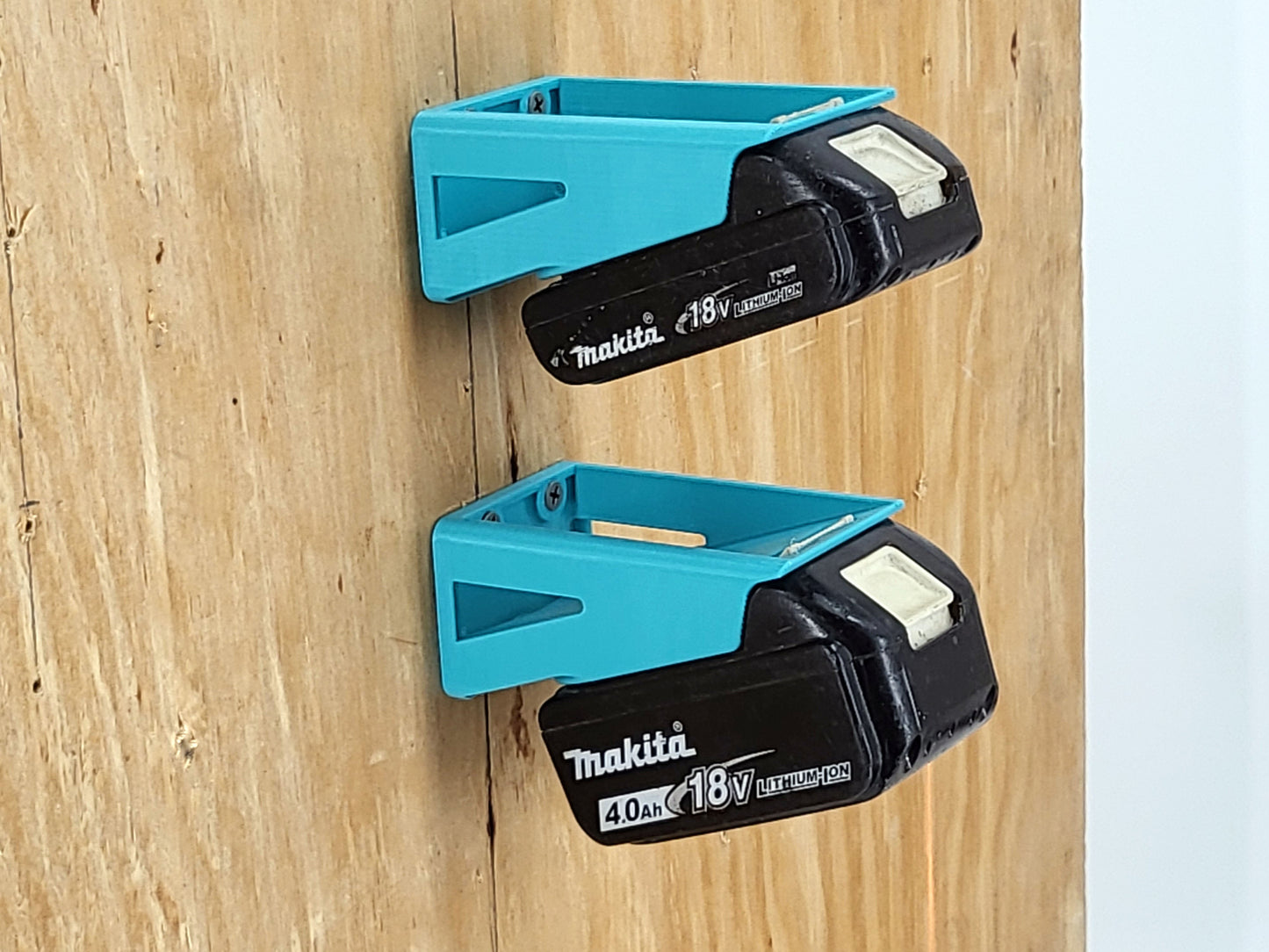 Makita 18v Horizontal Locking Battery Mount Hanger Holder - Teal Blue