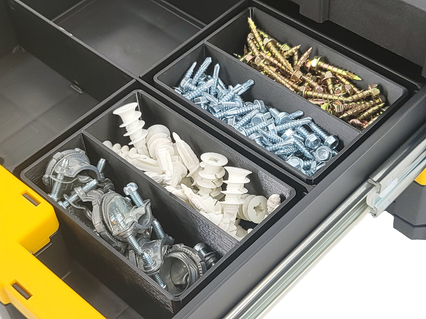 Dewalt TSTAK 2-Drawer Tool Box Compatible Small Nesting Bins - Black