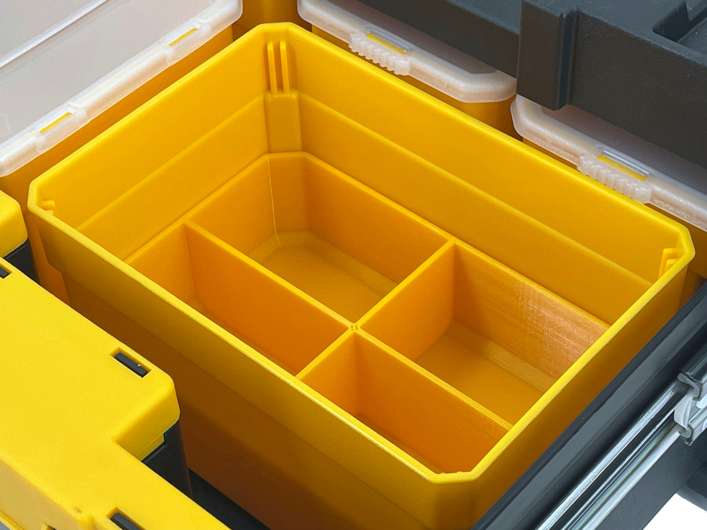 Dewalt TSTAK Single Deep Drawer Tool Organizer Box Compatible Large Nesting Bin Set - Yellow
