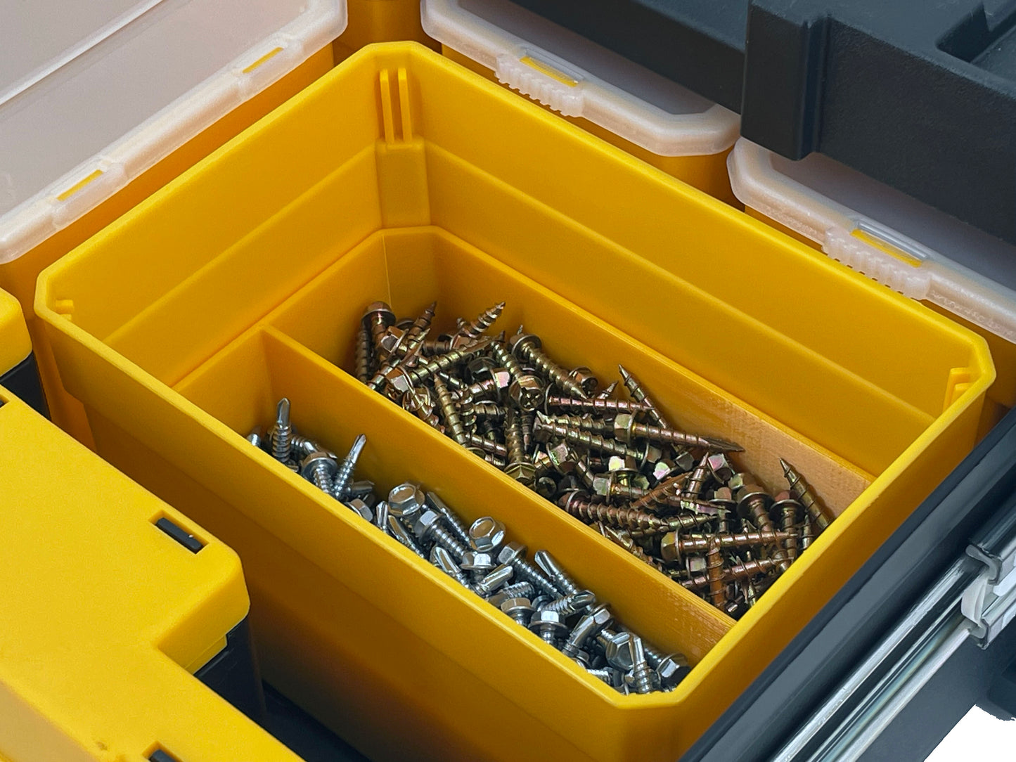 Dewalt TSTAK Single Deep Drawer Tool Organizer Box Compatible Large Nesting Bin Set - Yellow
