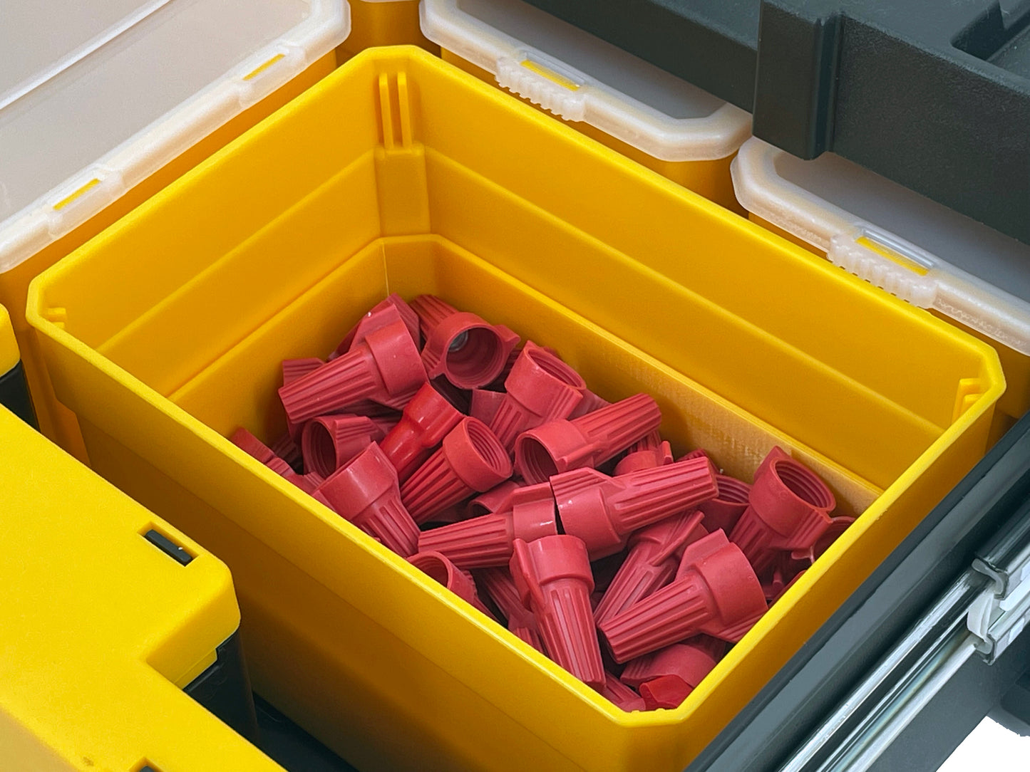 Dewalt TSTAK Single Deep Drawer Tool Organizer Box Compatible Large Nesting Bin Set - Yellow