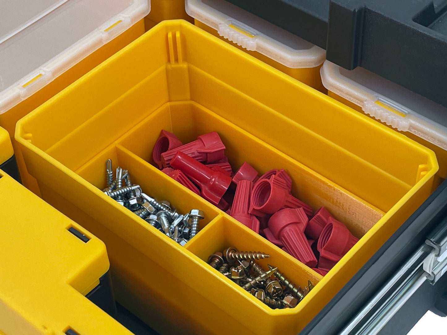 Dewalt TSTAK Single Deep Drawer Tool Organizer Box Compatible Large Nesting Bin Set - Yellow