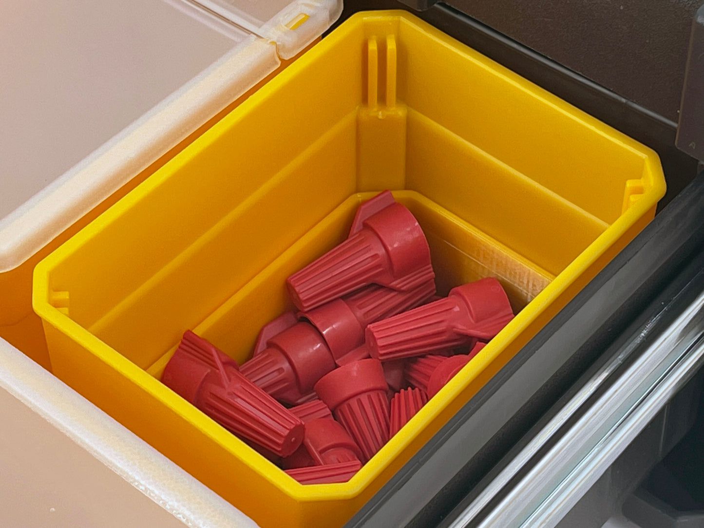Dewalt TSTAK Single Deep Drawer Tool Organizer Box Compatible Small Nesting Bin Set - Yellow