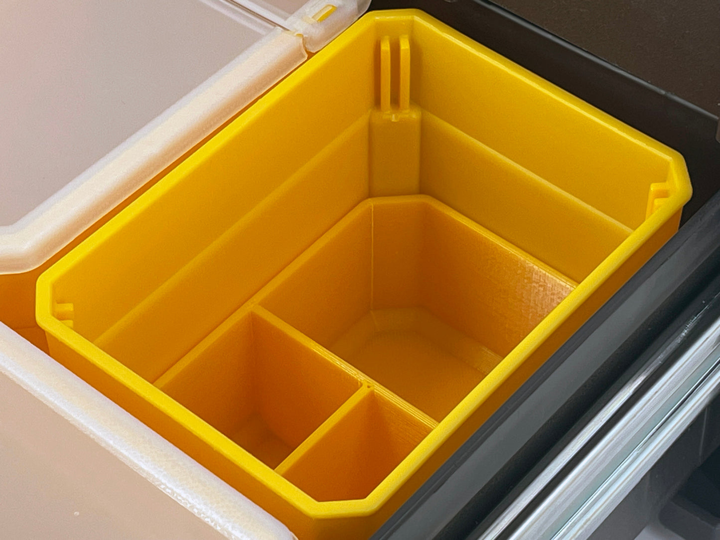 Dewalt TSTAK Single Deep Drawer Tool Organizer Box Compatible Small Nesting Bin Set - Yellow
