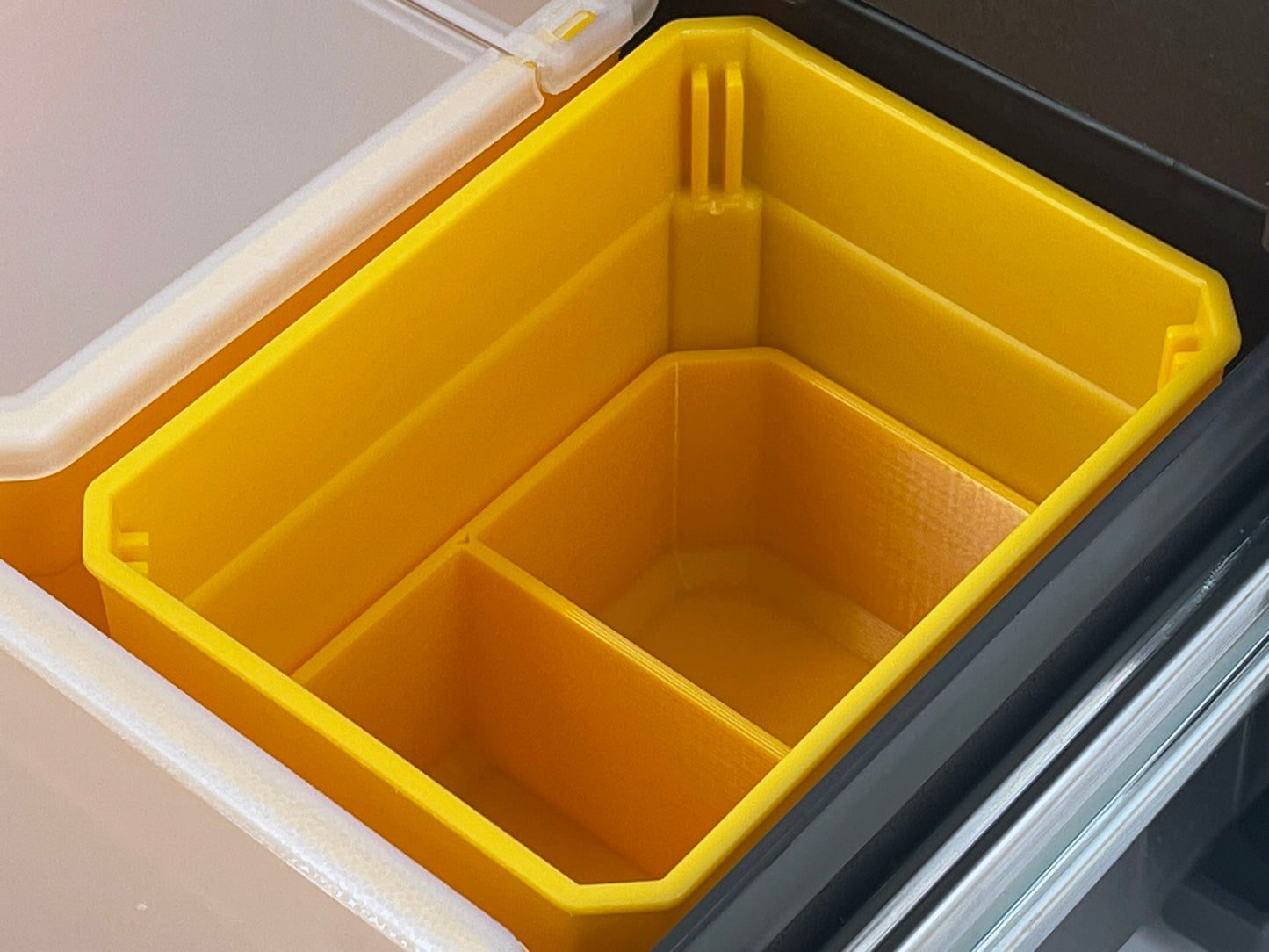 Dewalt TSTAK Single Deep Drawer Tool Organizer Box Compatible Small Nesting Bin Set - Yellow