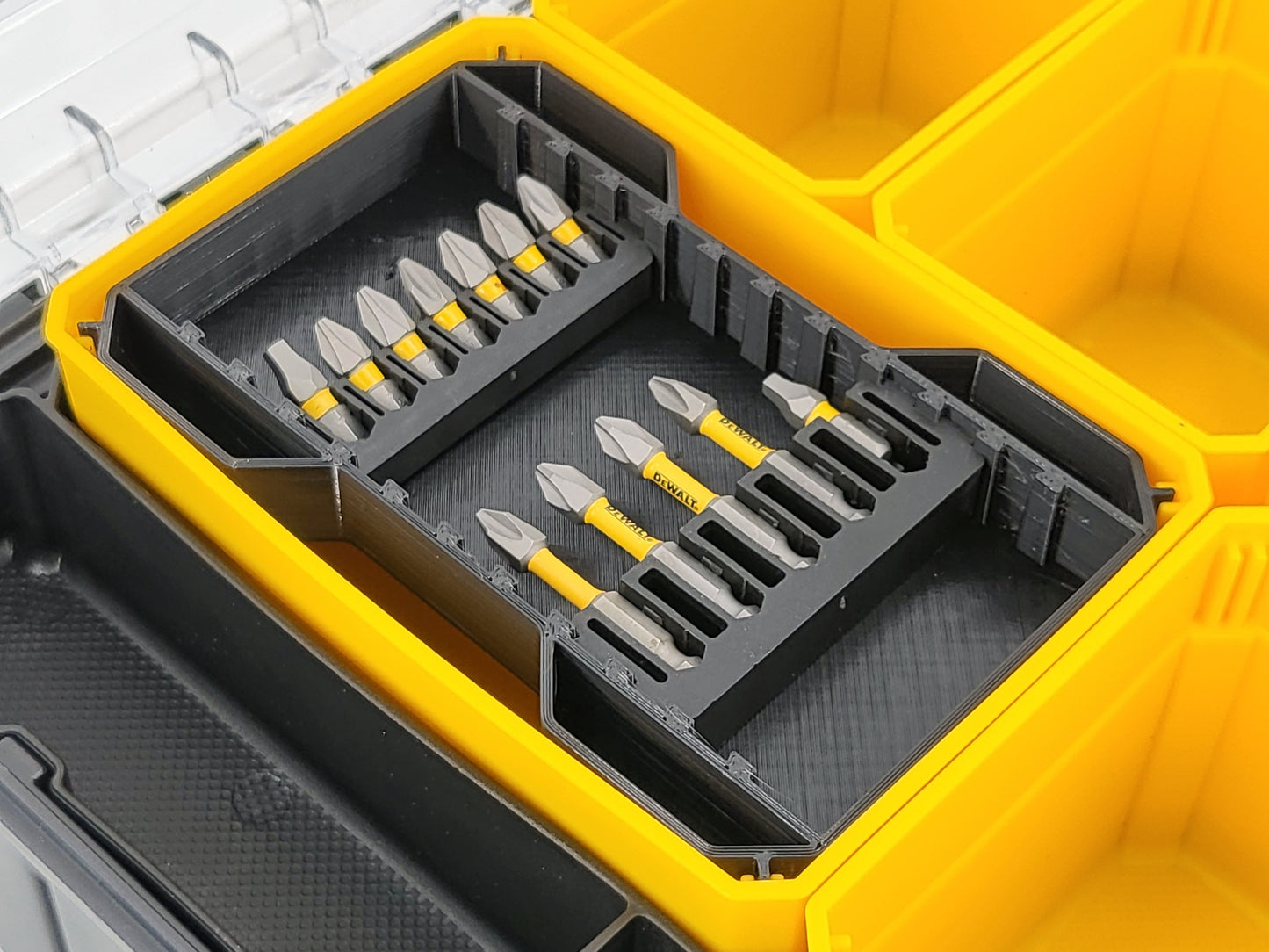 DeWalt TSTAK Organizer Compatible Bit Holder Nesting Bin - Black