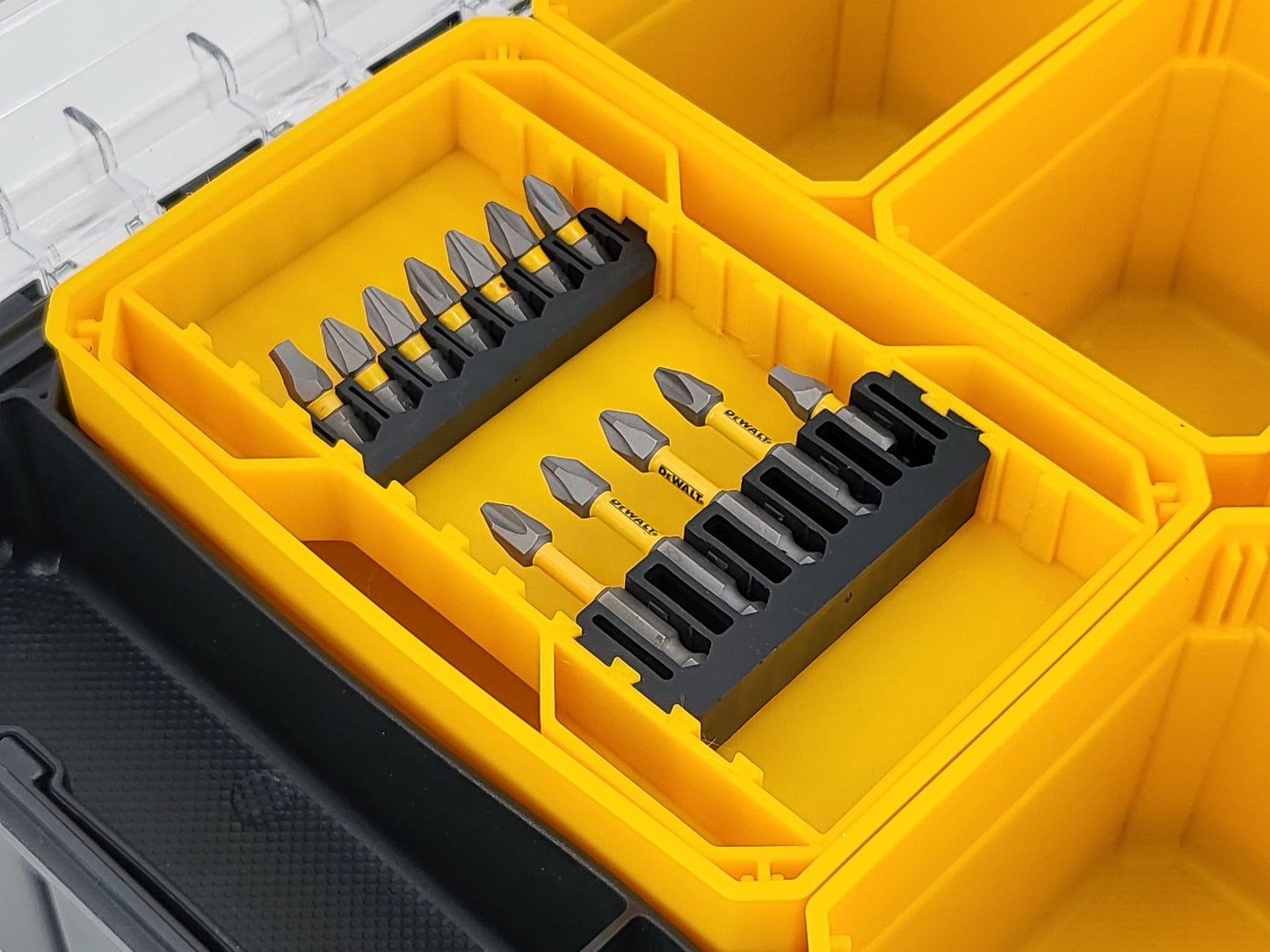 DeWalt TSTAK Organizer Compatible Bit Holder Nesting Bin - Yellow