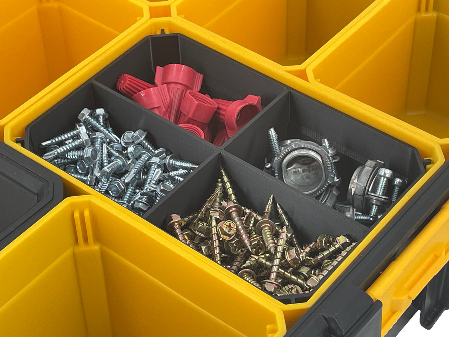 Dewalt Deep Pro Organizer Compatible Large Nesting Bin Set - Black