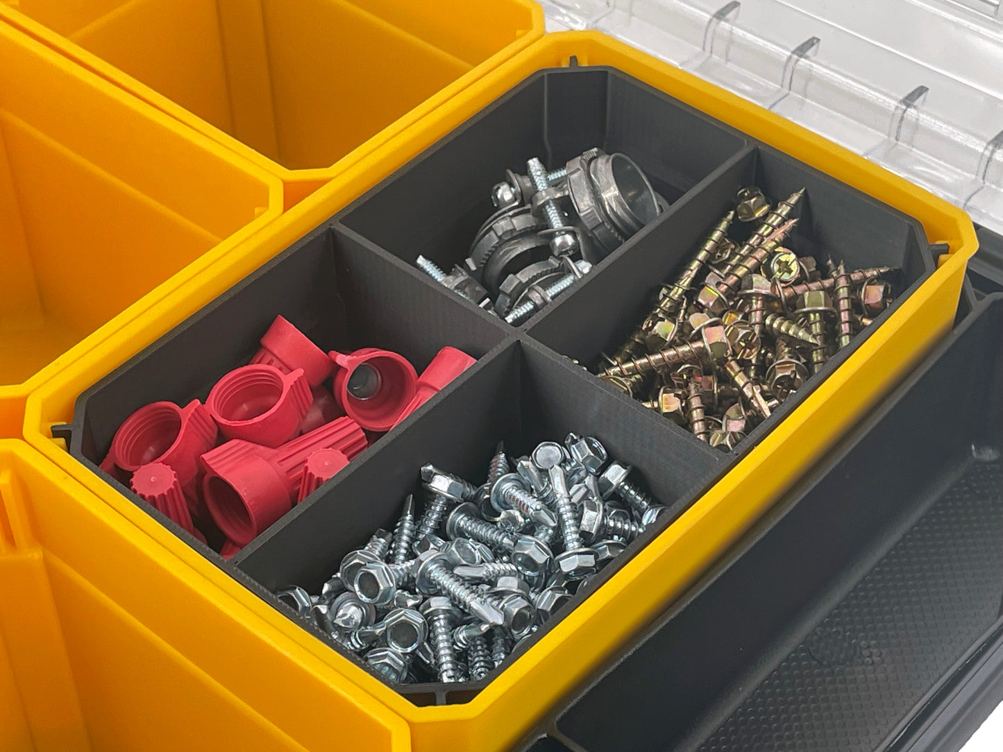 Dewalt TSTAK Organizer Compatible Large Nesting Bin Set - Black