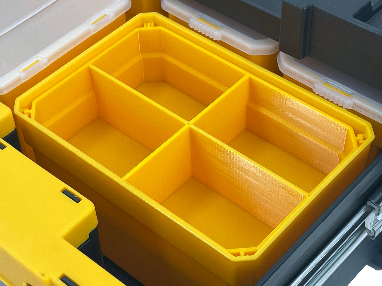 Dewalt TSTAK Single Deep Drawer Tool Organizer Box Compatible Large Nesting Bin Set - Yellow