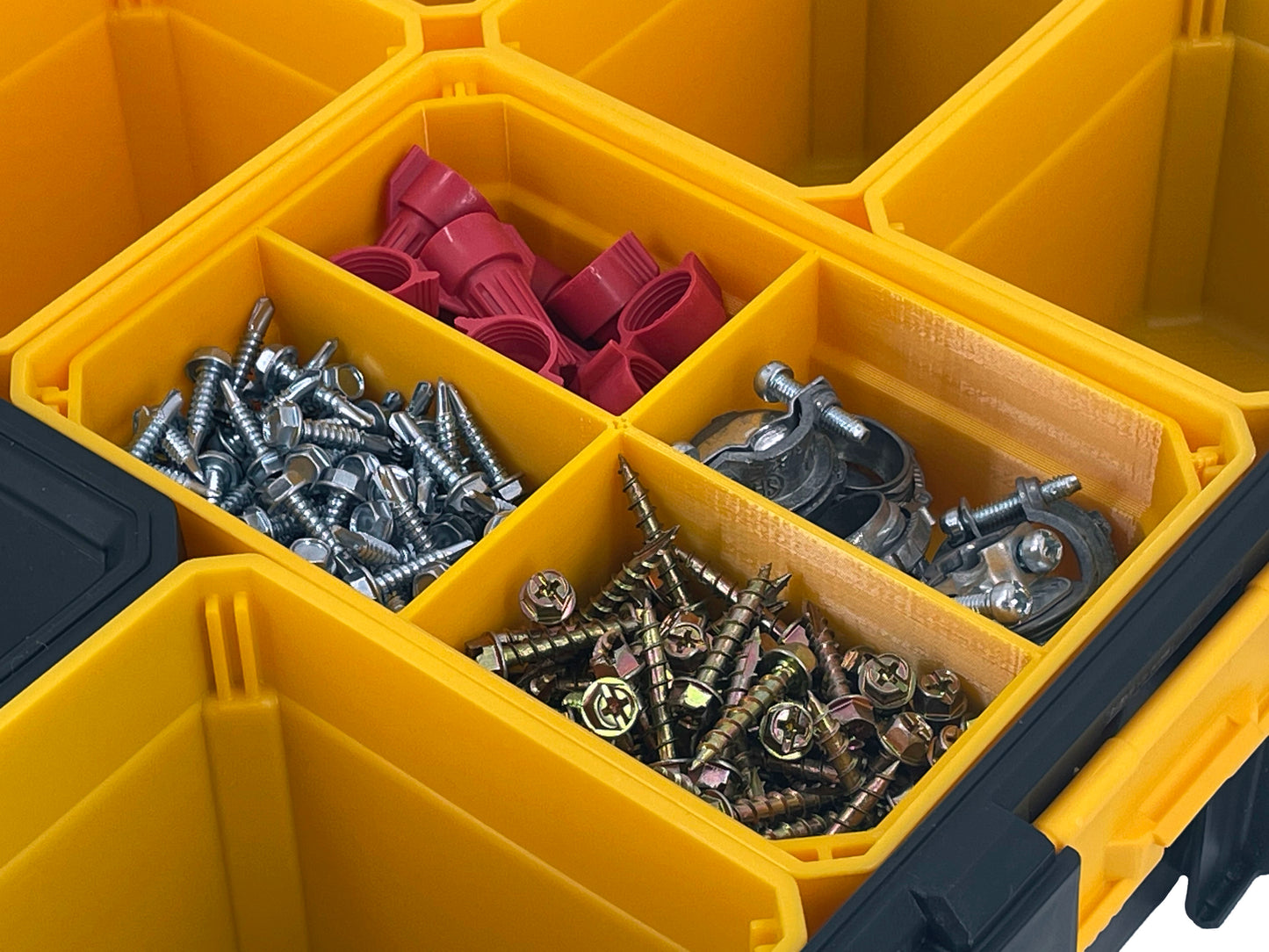 Dewalt Deep Pro Organizer Compatible Large Nesting Bin Set - Yellow