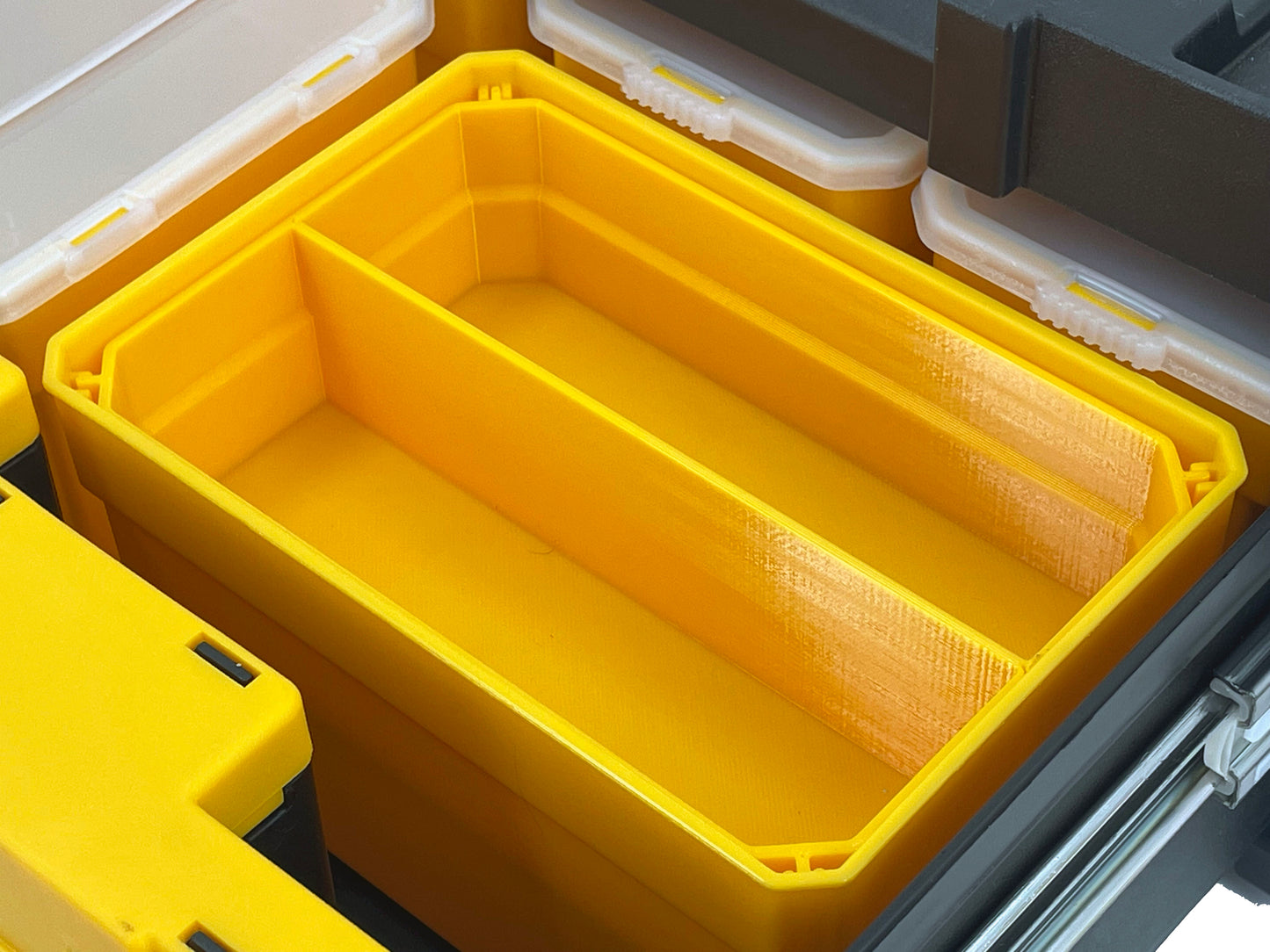 Dewalt TSTAK Single Deep Drawer Tool Organizer Box Compatible Large Nesting Bin Set - Yellow