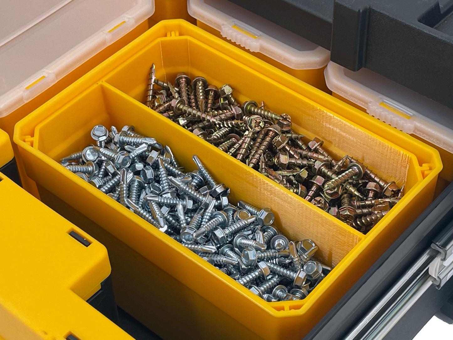 Dewalt TSTAK Single Deep Drawer Tool Organizer Box Compatible Large Nesting Bin Set - Yellow