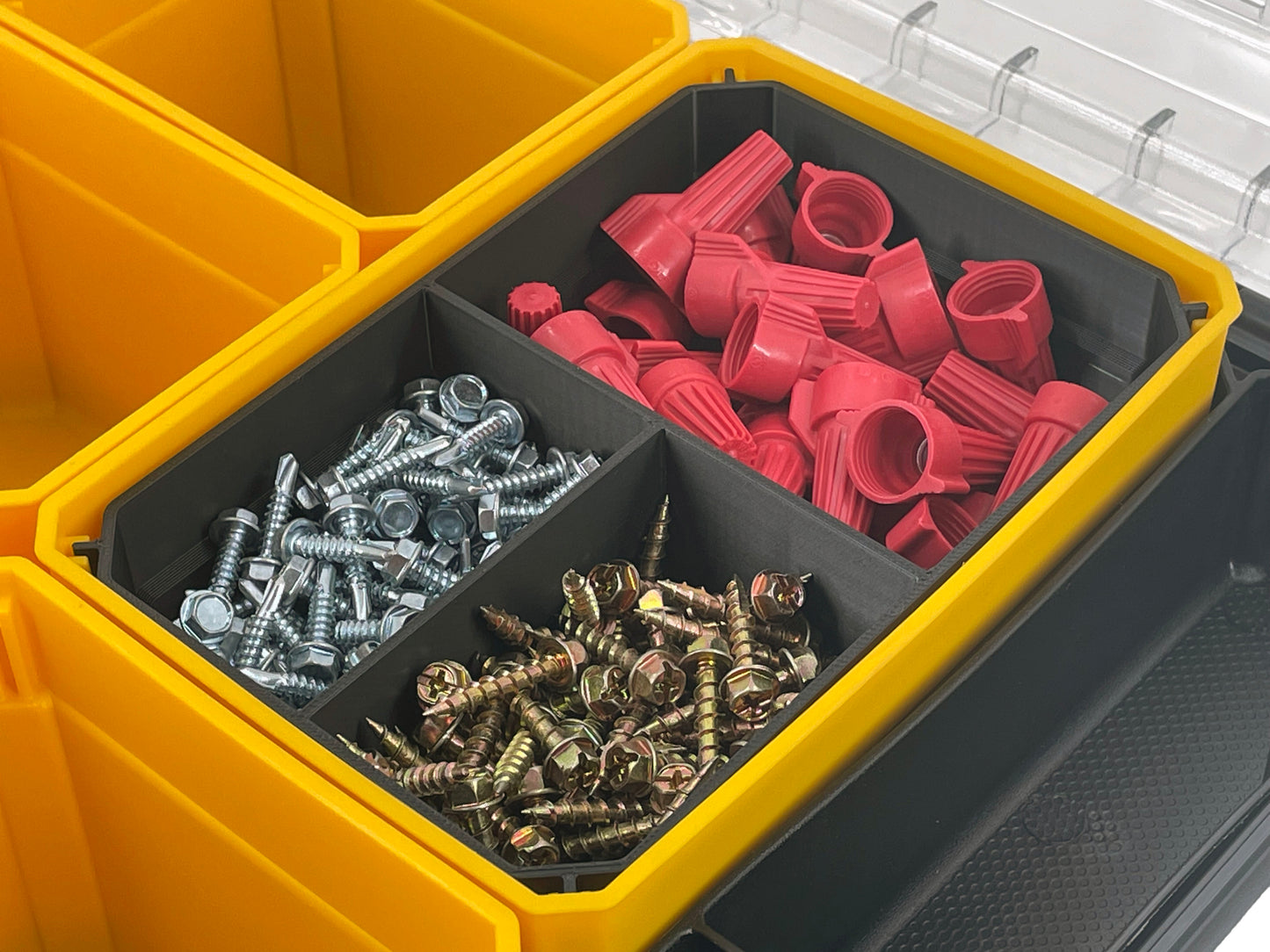 Dewalt TSTAK Organizer Compatible Large Nesting Bin Set - Black