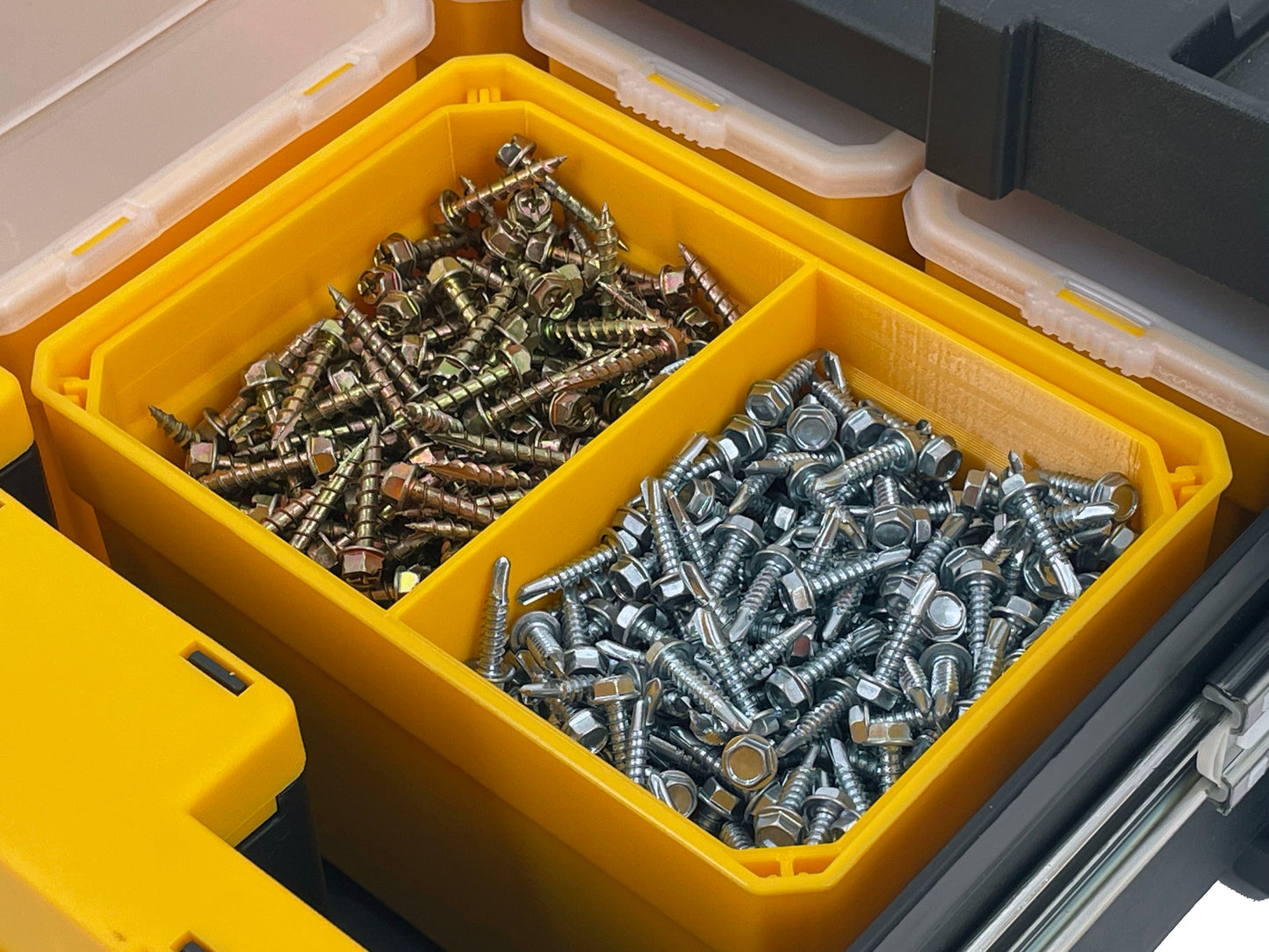 Dewalt TSTAK Single Deep Drawer Tool Organizer Box Compatible Large Nesting Bin Set - Yellow