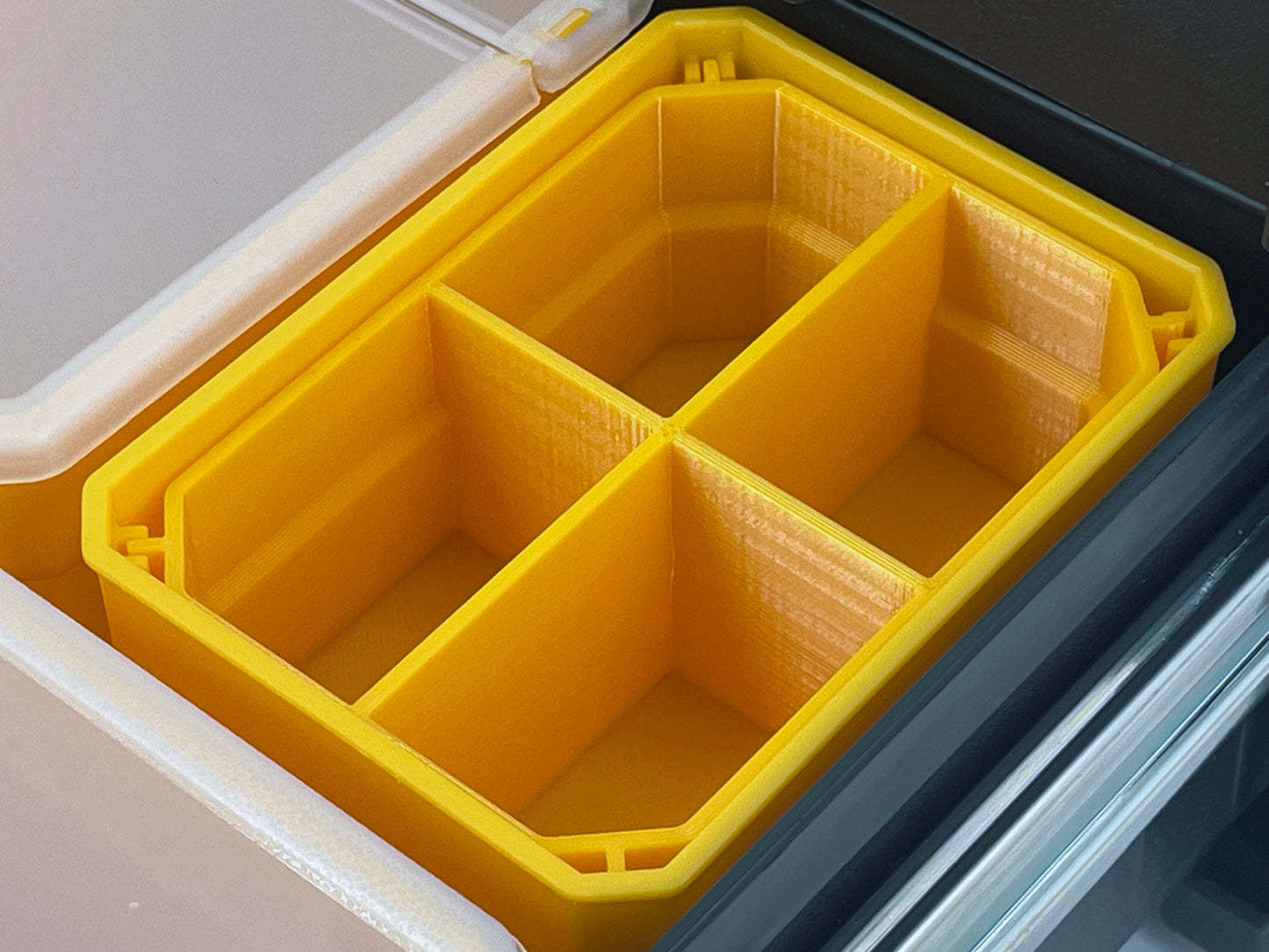 Dewalt TSTAK Single Deep Drawer Tool Organizer Box Compatible Small Nesting Bin Set - Yellow