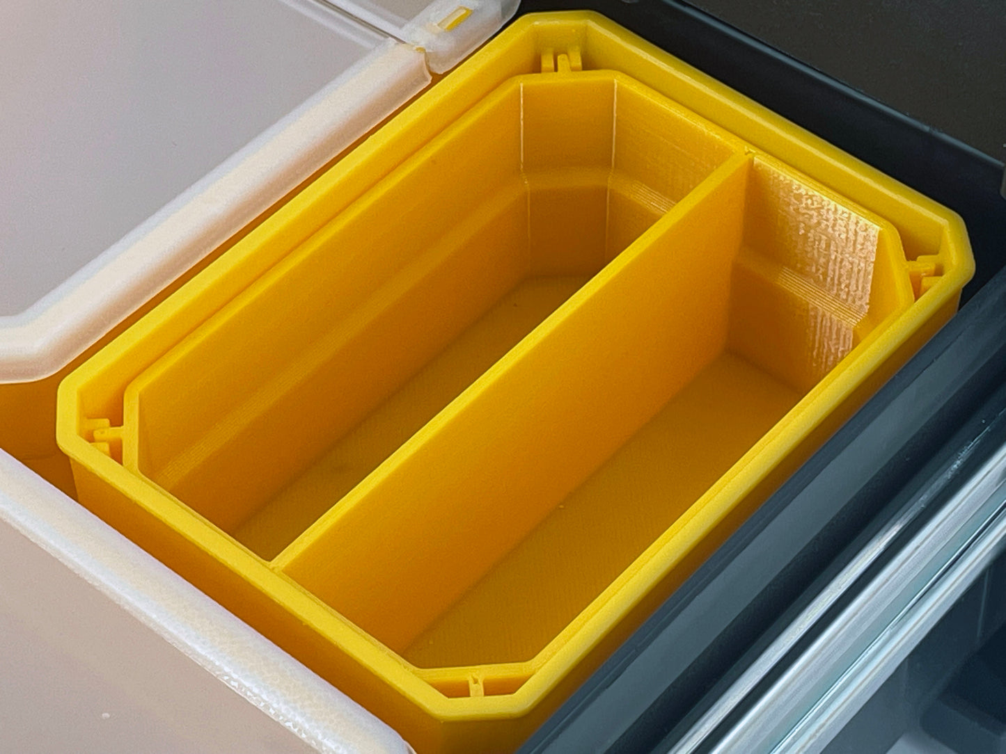 Dewalt TSTAK Single Deep Drawer Tool Organizer Box Compatible Small Nesting Bin Set - Yellow