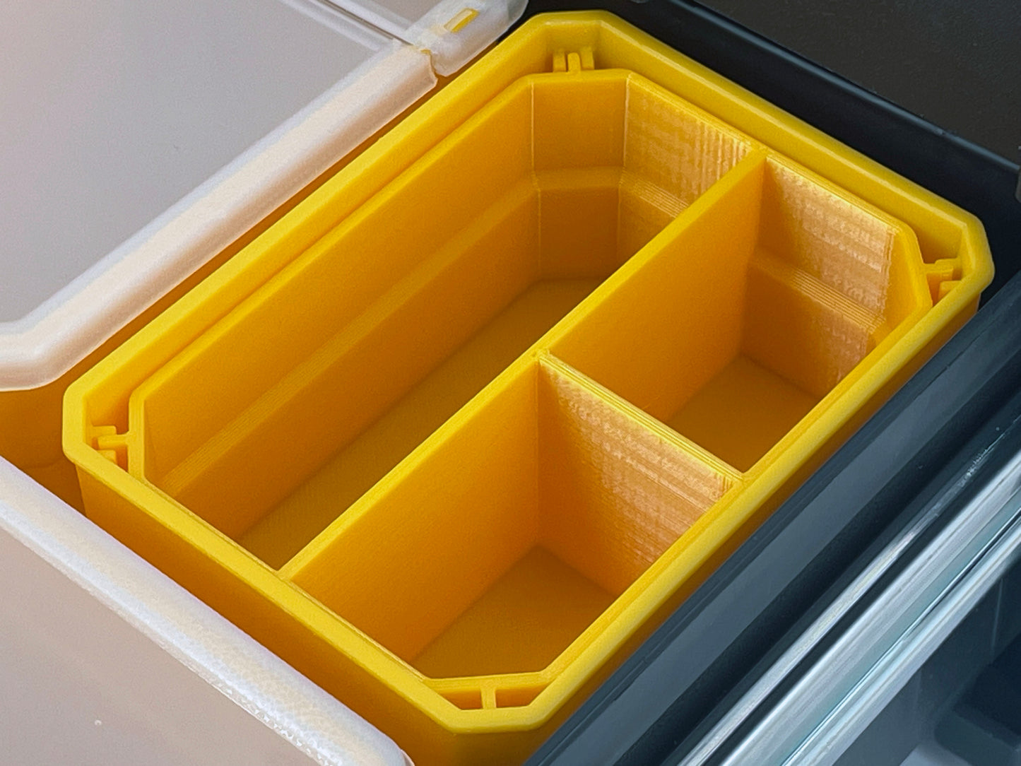 Dewalt TSTAK Single Deep Drawer Tool Organizer Box Compatible Small Nesting Bin Set - Yellow