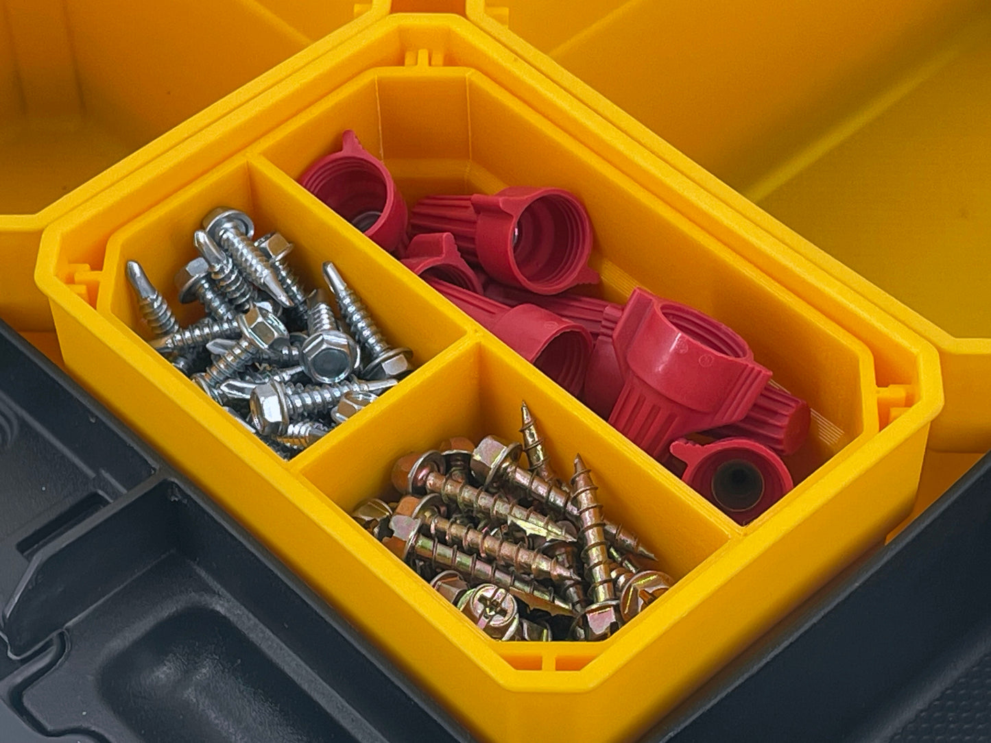 Dewalt TSTAK Organizer Compatible Small Nesting Bin Set - Yellow