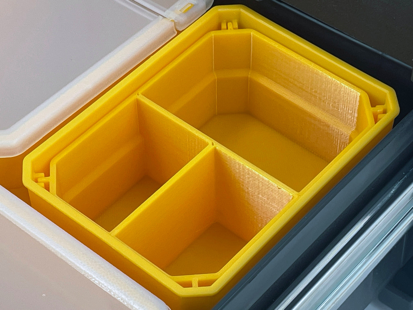 Dewalt TSTAK Single Deep Drawer Tool Organizer Box Compatible Small Nesting Bin Set - Yellow