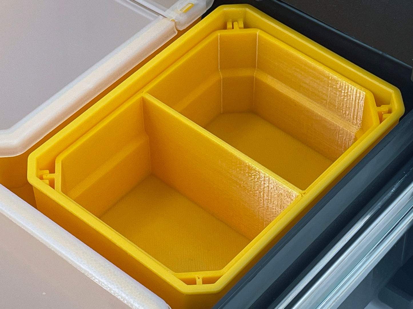 Dewalt TSTAK Single Deep Drawer Tool Organizer Box Compatible Small Nesting Bin Set - Yellow