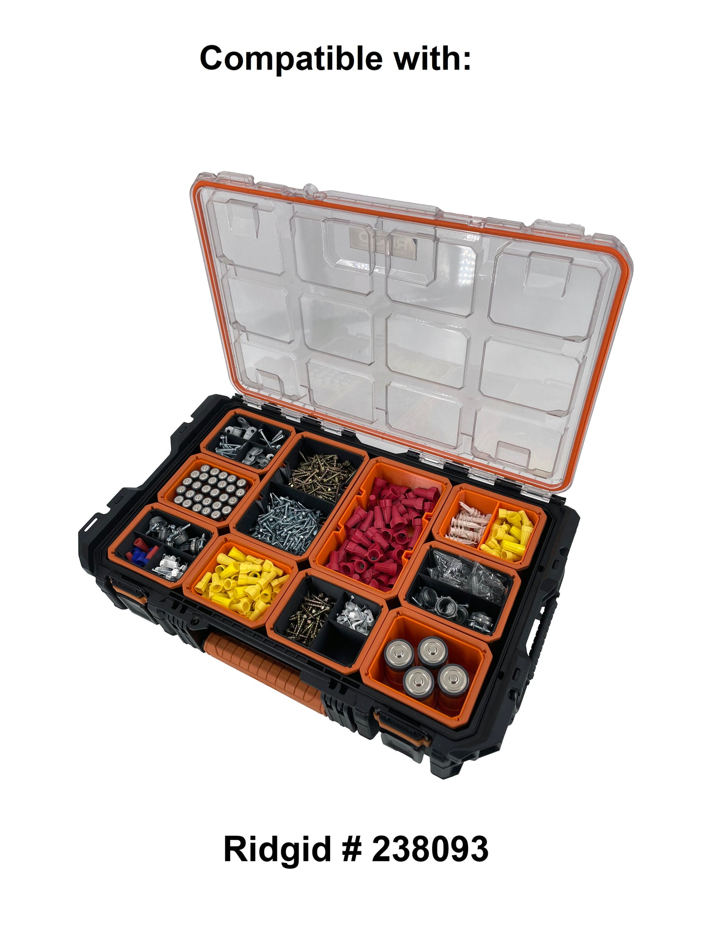 Ridgid Pro Organizer Compatible Large Nesting Bin Set - Orange
