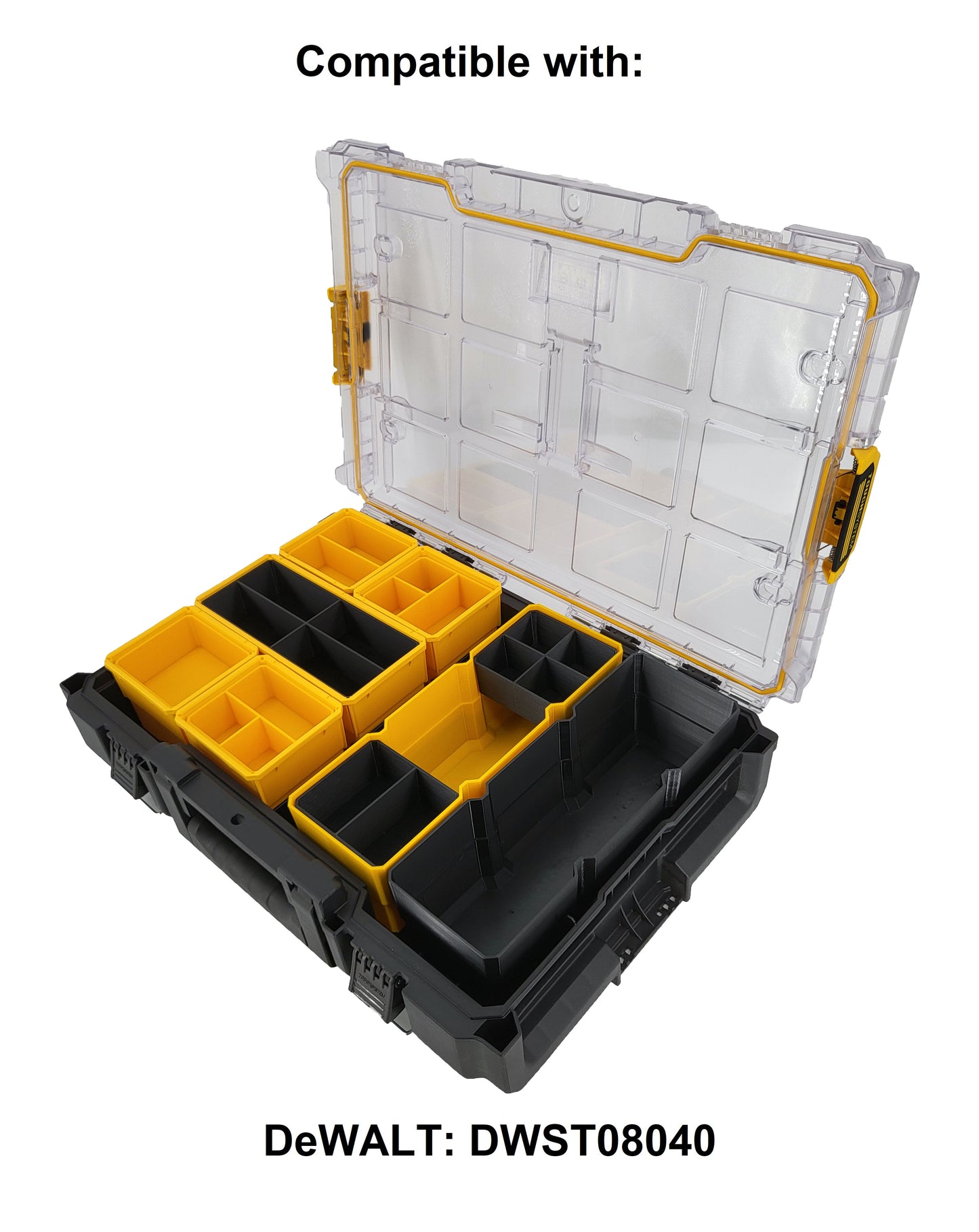 DeWalt ToughSystem 2.0 Full-Size Organizer Compatible XL Replacement Bin Set - Black
