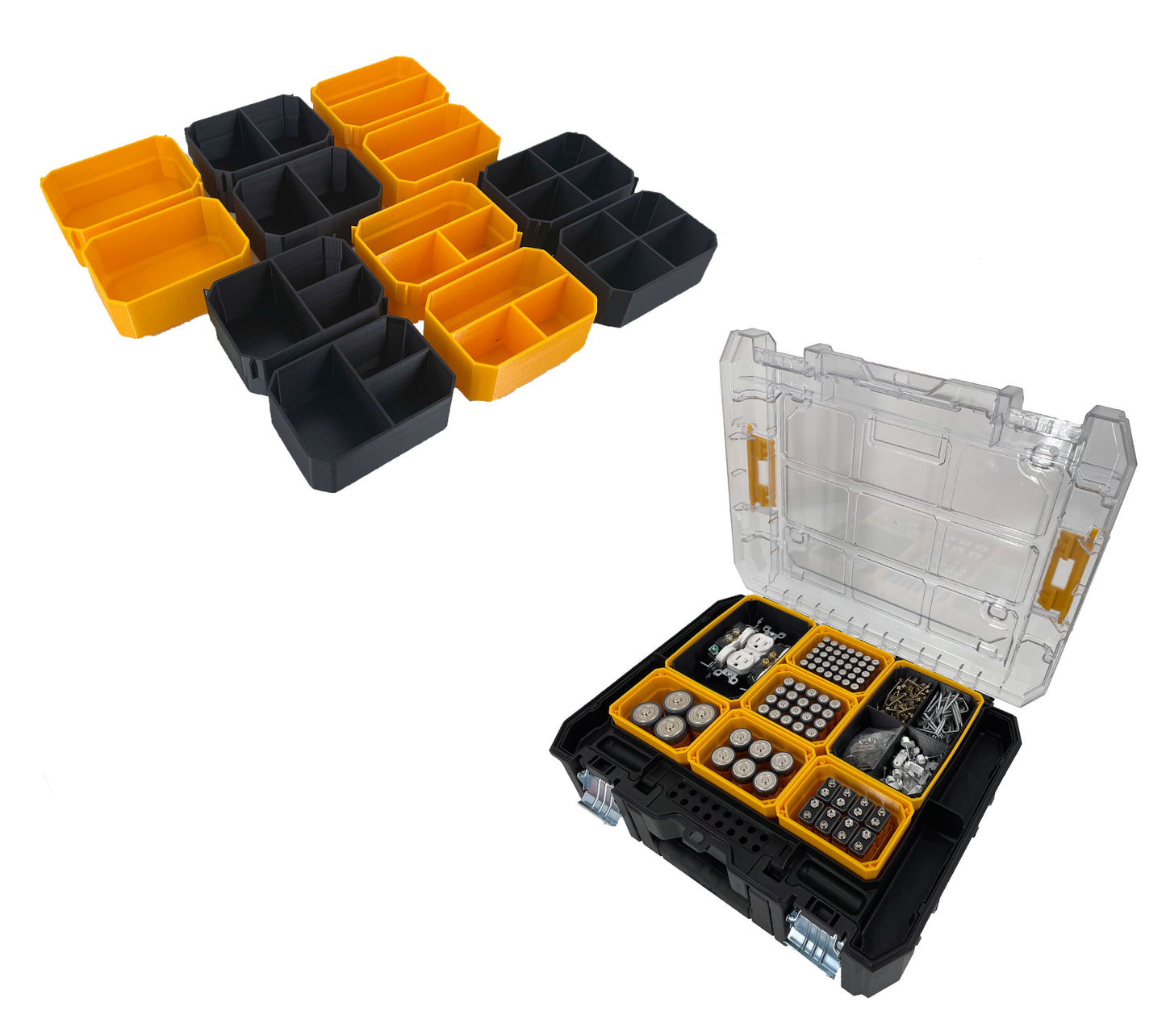 Dewalt TSTAK Organizer Compatible Small Nesting Bin Set - Yellow