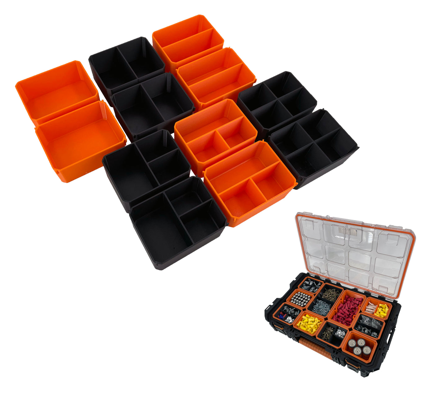 Ridgid Pro Organizer Compatible Small Nesting Bin Set - Black