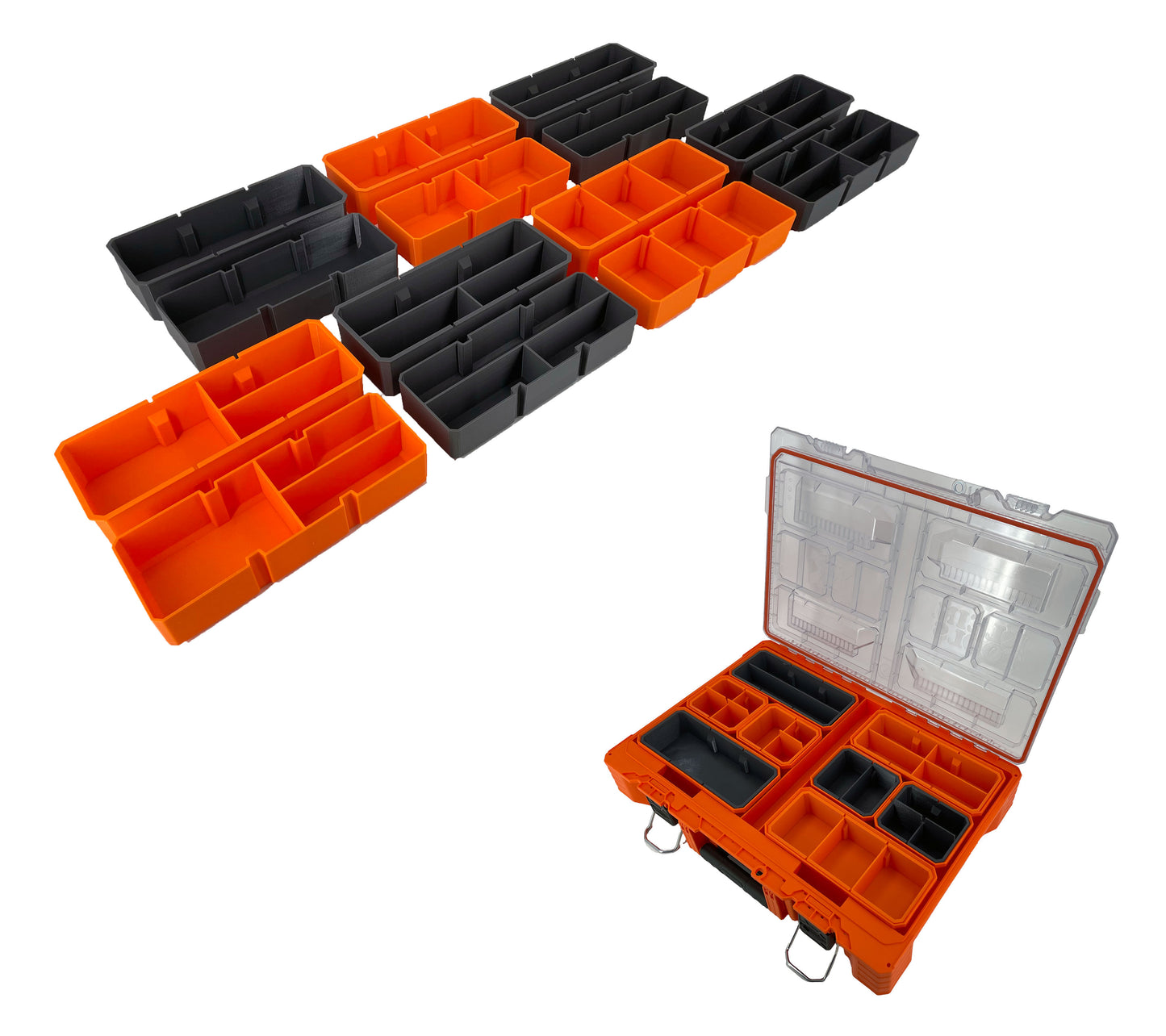 Klein Tools MODbox Tall Component Box Organizer Compatible Large Nesting Insert Bins - Gray
