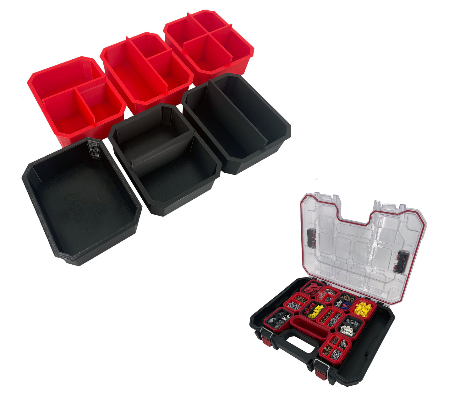 Husky Build-Out Deep Organizer Compatible Small Nesting Bins - Black