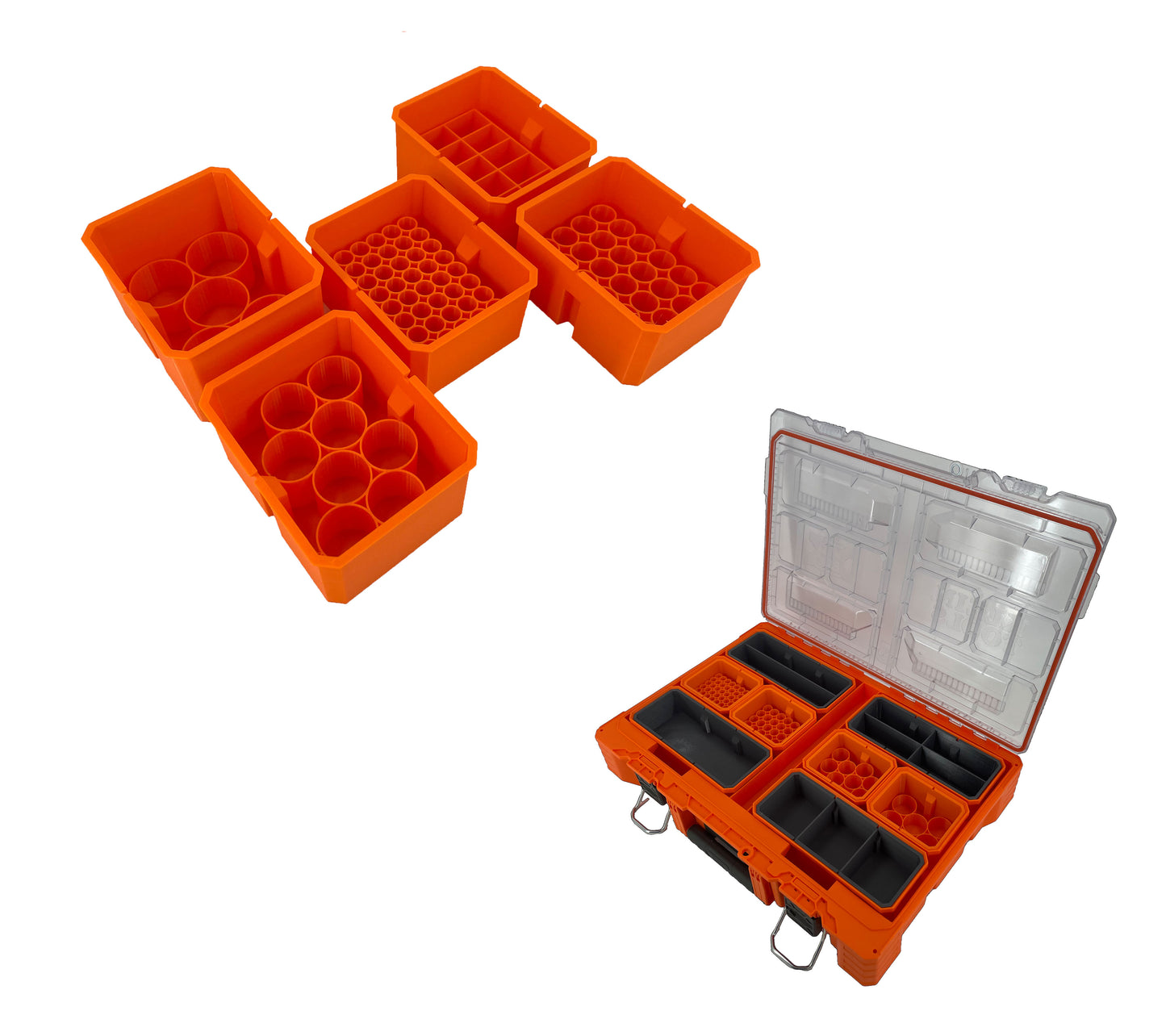 Klein Tools Modbox Tall Component Box Organizer Compatible Small AA AAA C D 9V Bins