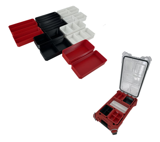 Milwaukee Packout Compact Organizer Compatible Long Nesting Bin Top and Bottom Set - Red