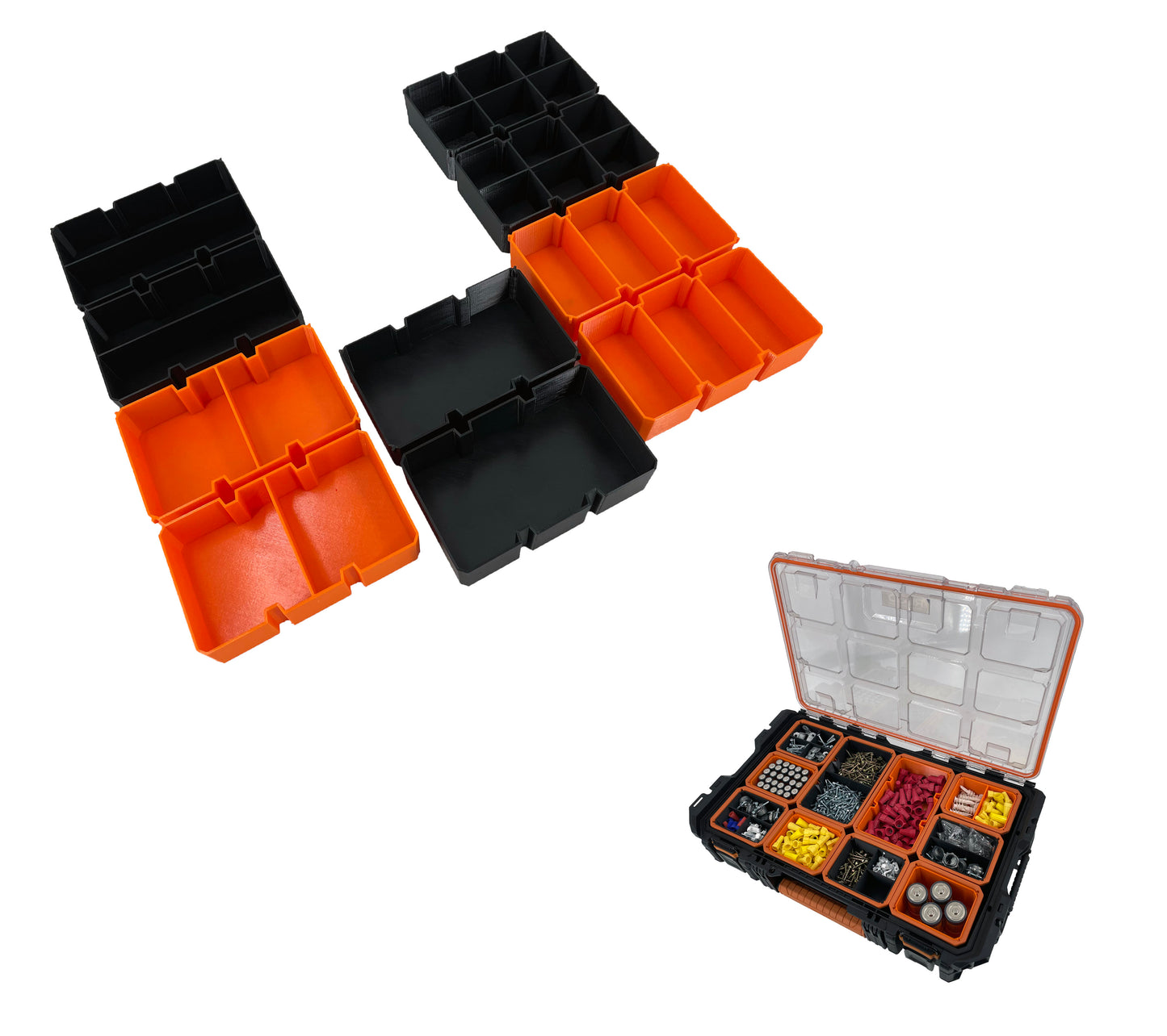 Ridgid Pro Organizer Compatible Large Nesting Bin Set - Orange