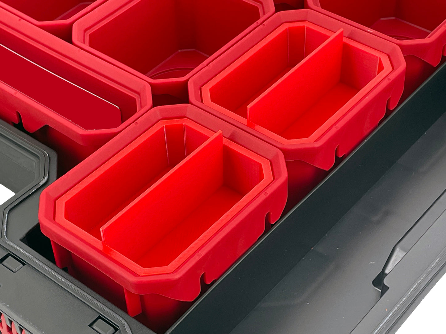 Husky Build-Out Deep Organizer Compatible Small Nesting Bins - Red