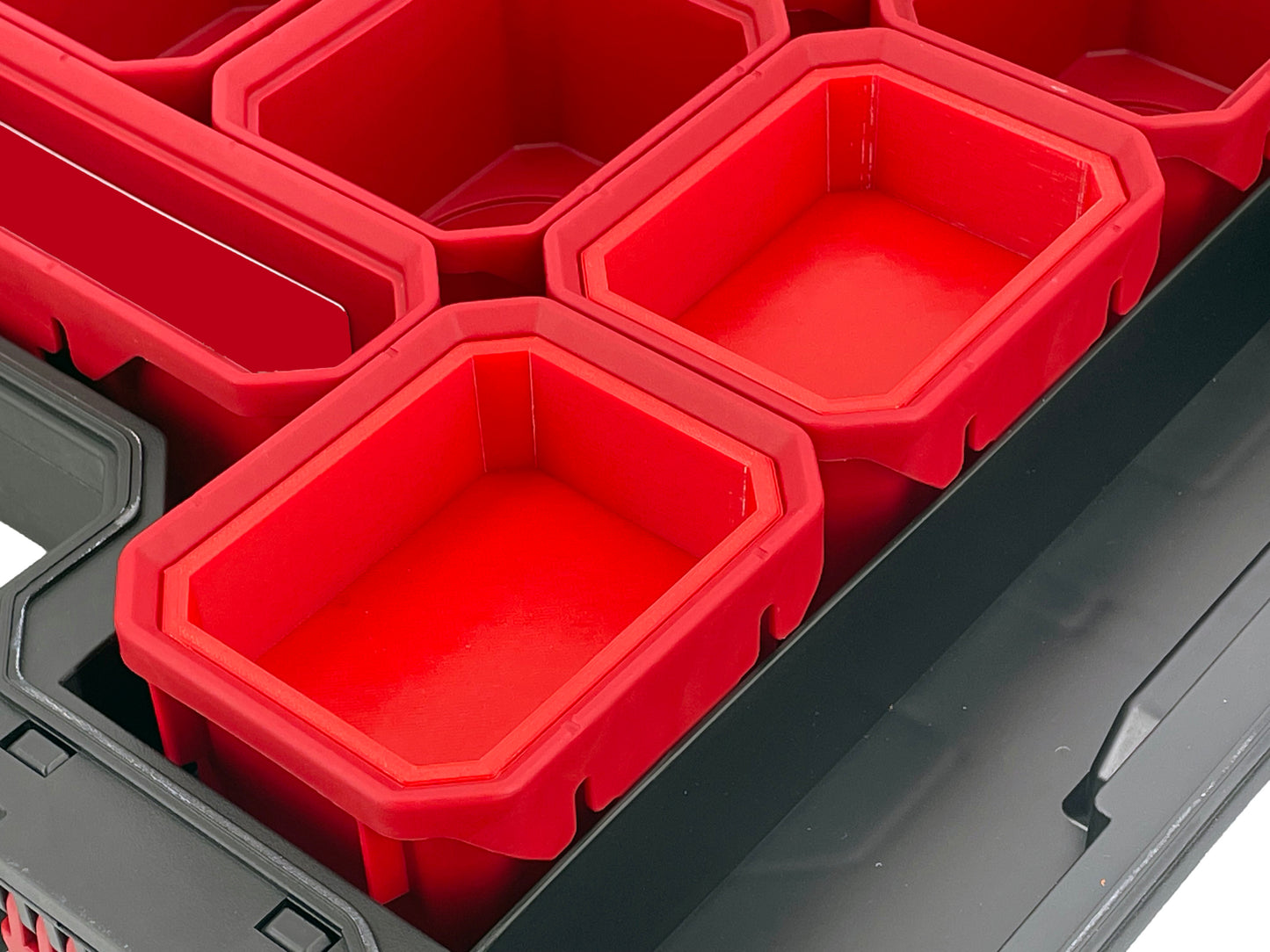 Husky Build-Out Deep Organizer Compatible Small Nesting Bins - Red