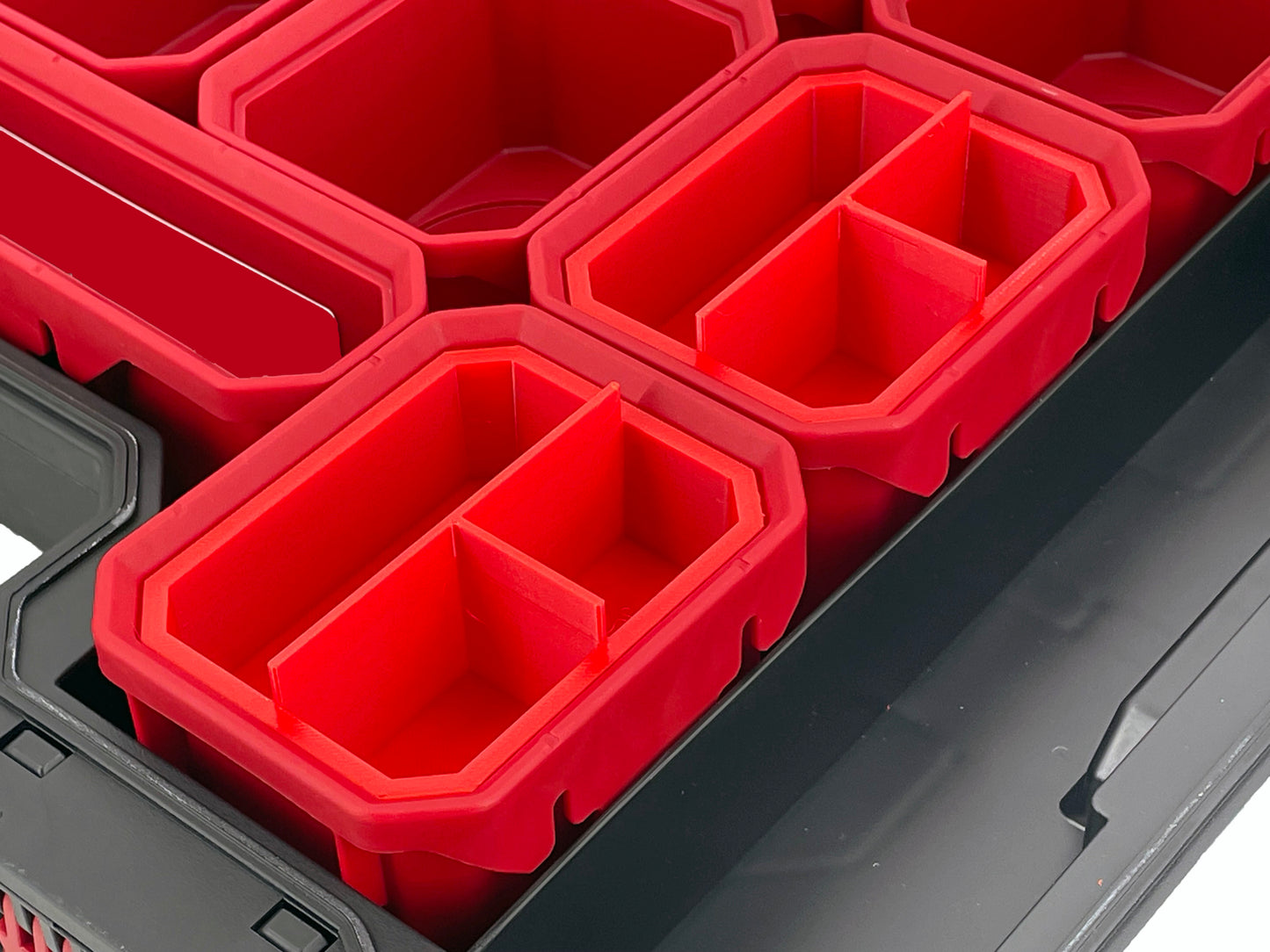 Husky Build-Out Deep Organizer Compatible Small Nesting Bins - Red