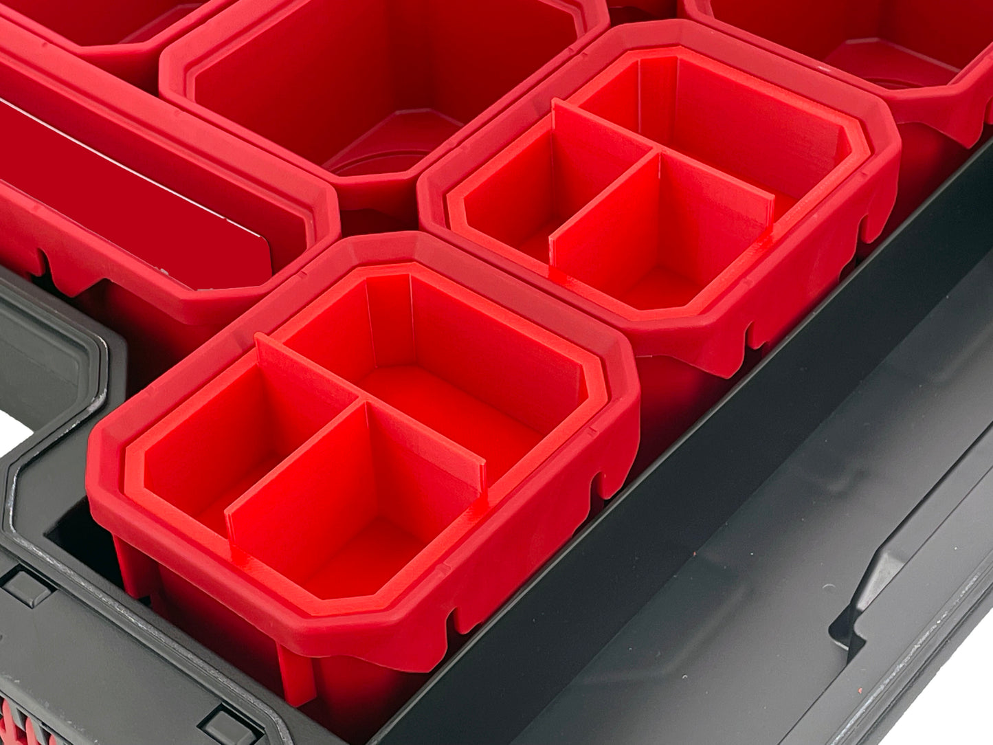 Husky Build-Out Deep Organizer Compatible Small Nesting Bins - Red