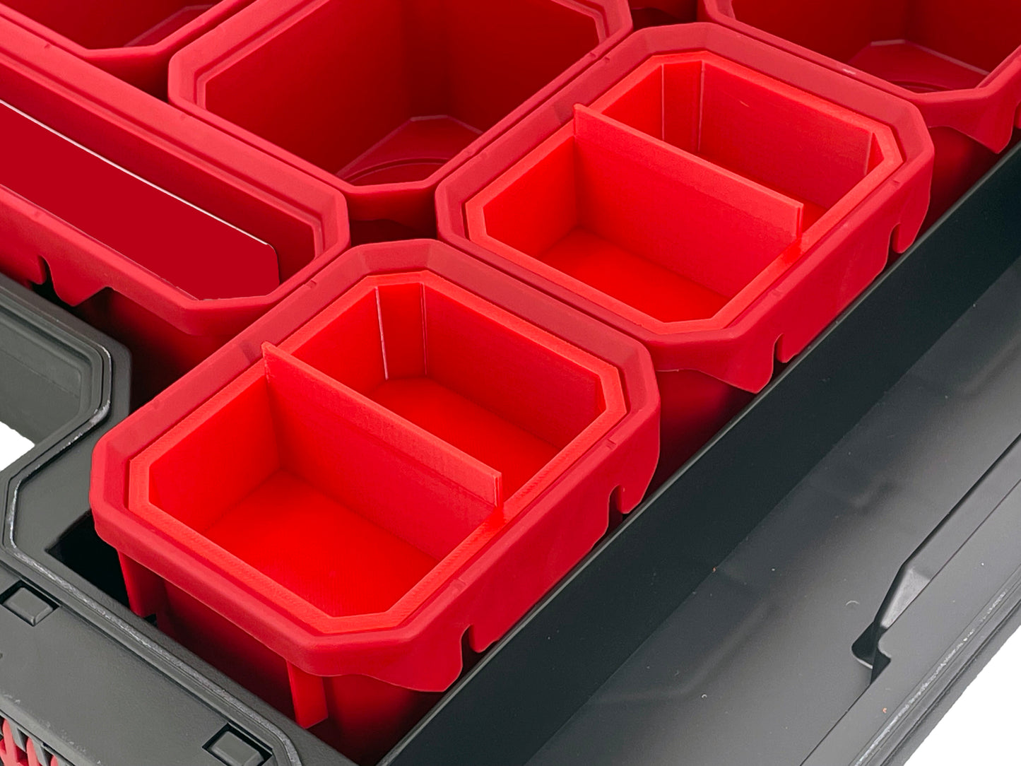 Husky Build-Out Deep Organizer Compatible Small Nesting Bins - Red