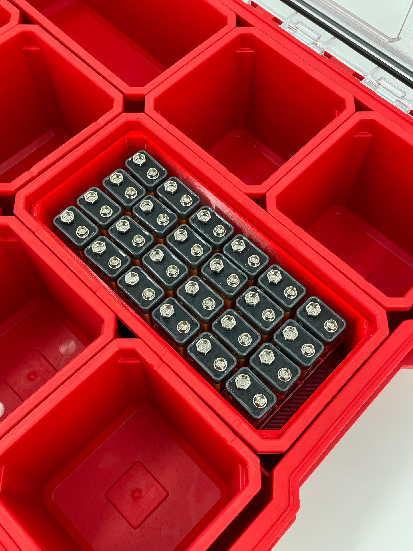 Milwaukee Packout Organizer Compatible AA AAA C D 9V Long Battery Insert Bin