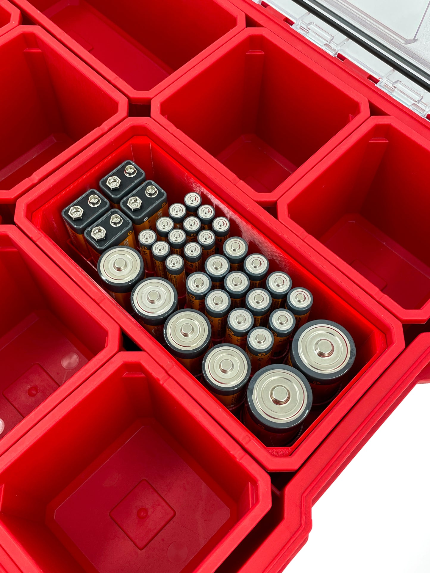 Milwaukee Packout Organizer Compatible AA AAA C D 9V Long Battery Insert Bin