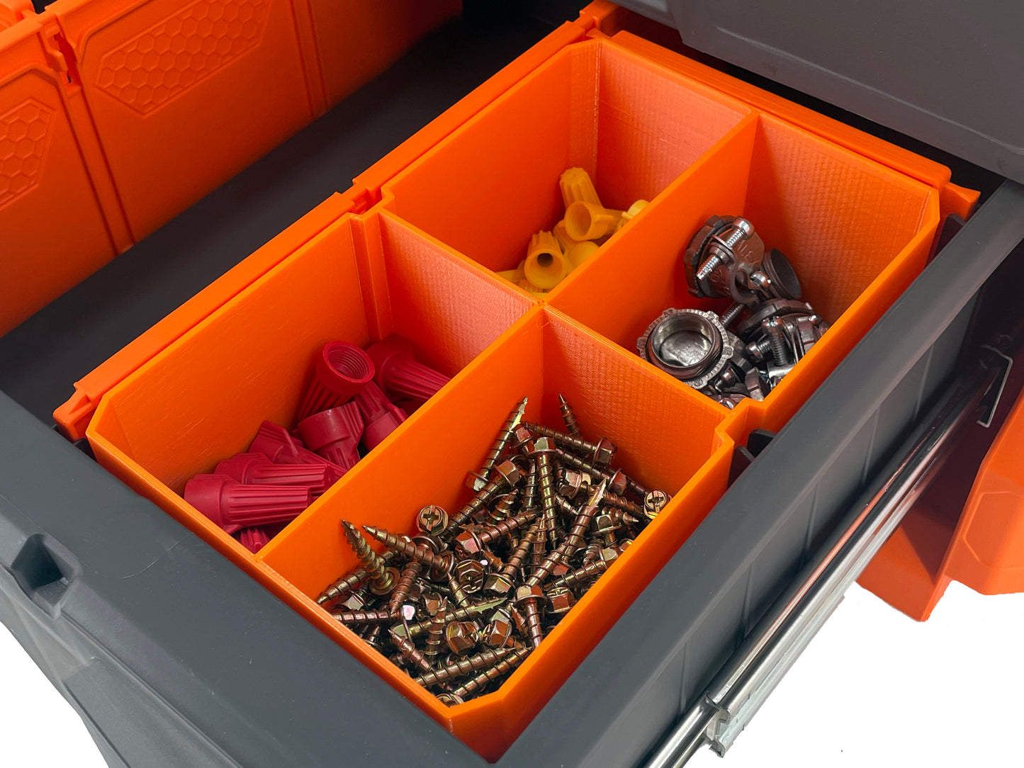 Klein Tools MODbox Two Drawer Toolbox Compatible Medium Nesting Bin - Orange