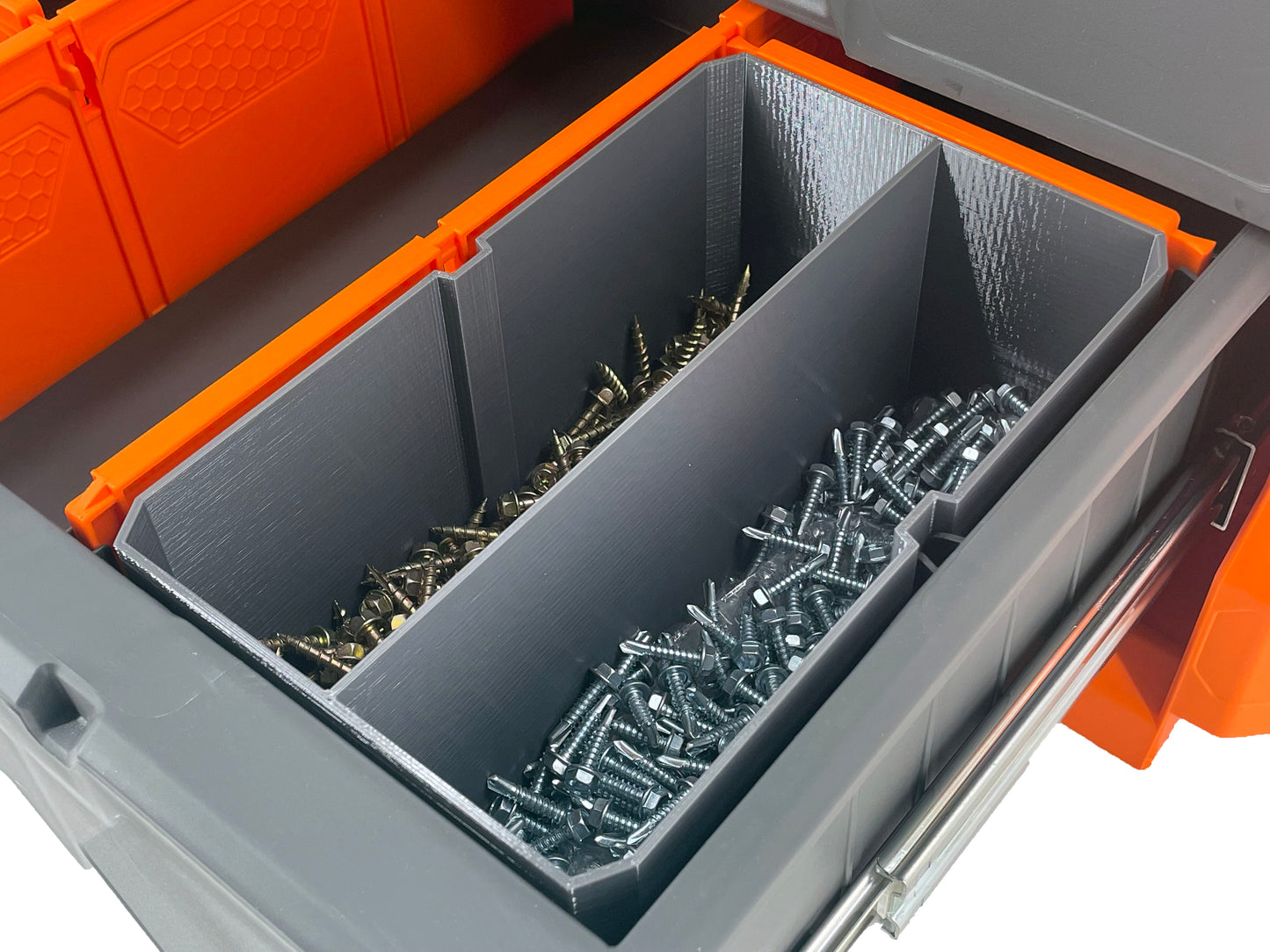 Klein Tools MODbox Two Drawer Toolbox Compatible Medium Nesting Bin - Gray