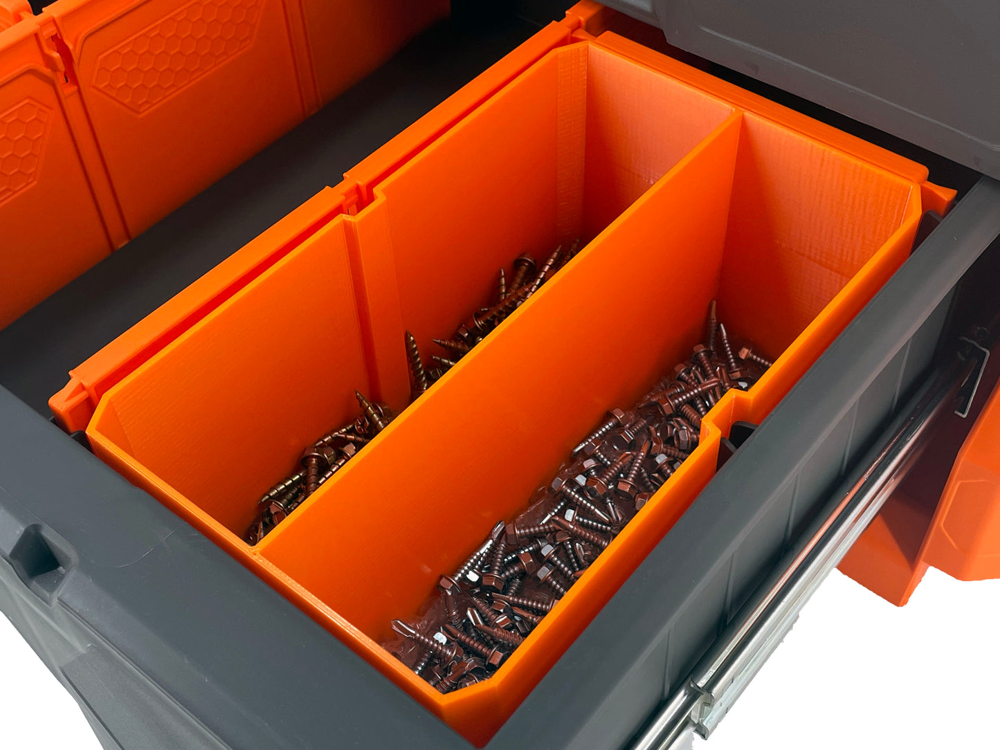 Klein Tools MODbox Two Drawer Toolbox Compatible Medium Nesting Bin - Orange