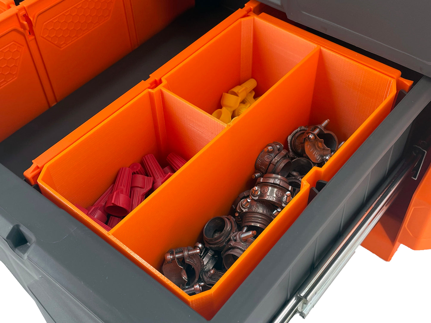 Klein Tools MODbox Two Drawer Toolbox Compatible Medium Nesting Bin - Orange