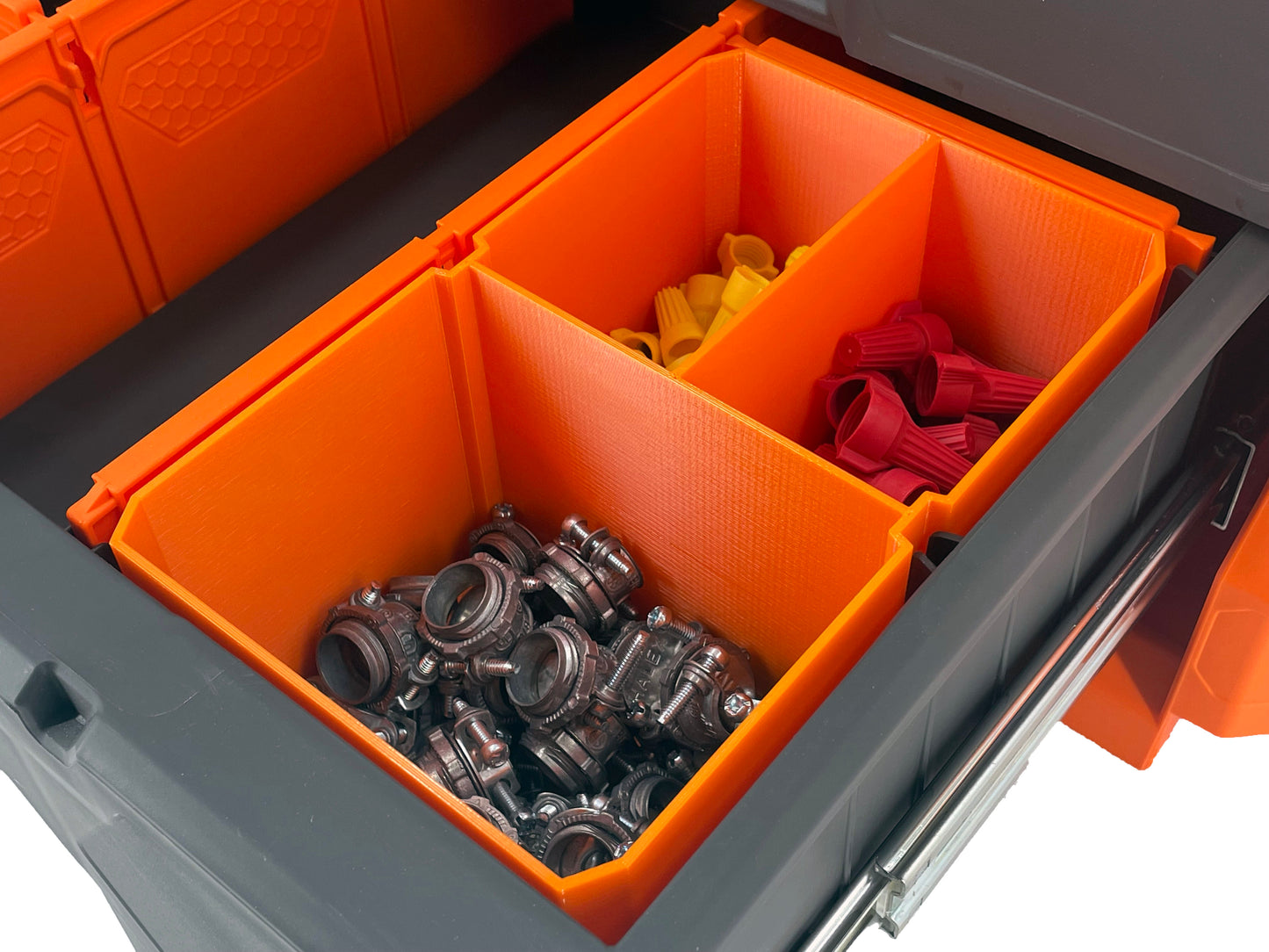 Klein Tools MODbox Two Drawer Toolbox Compatible Medium Nesting Bin - Orange