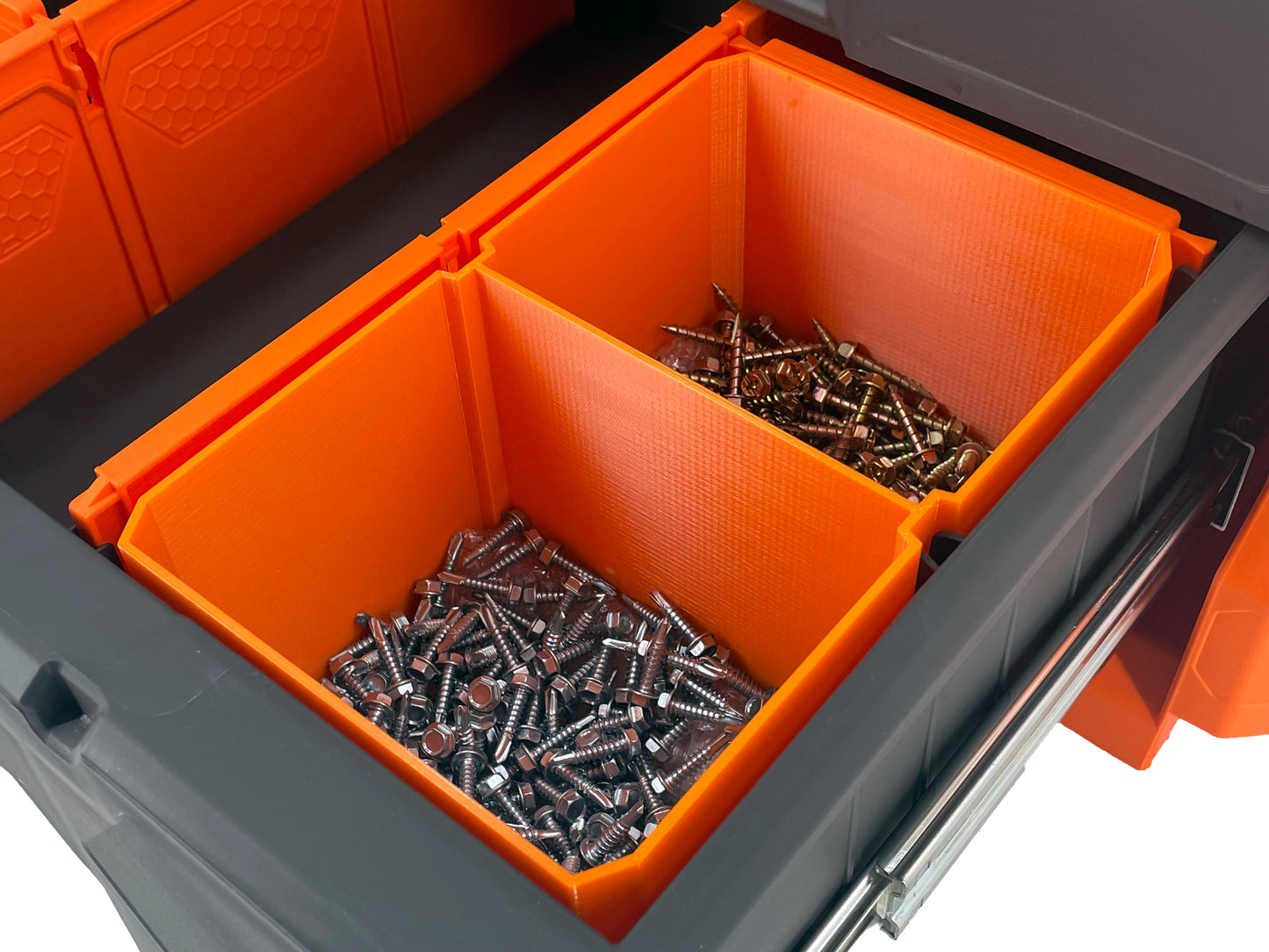 Klein Tools MODbox Two Drawer Toolbox Compatible Medium Nesting Bin - Orange