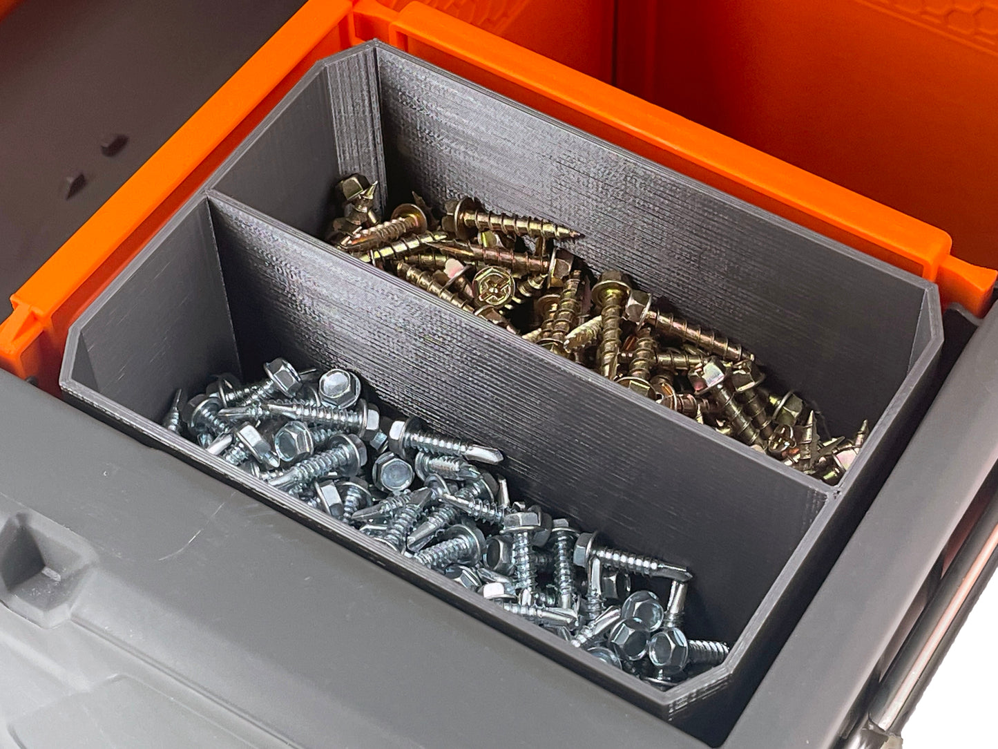 Klein Tools MODbox Two Drawer Toolbox Compatible Small Nesting Bin - Gray