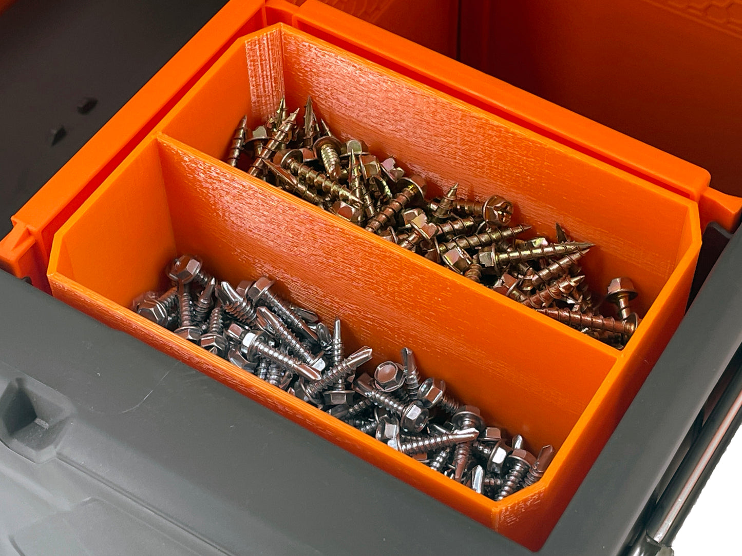 Klein Tools MODbox Two Drawer Toolbox Compatible Small Nesting Bin - Orange