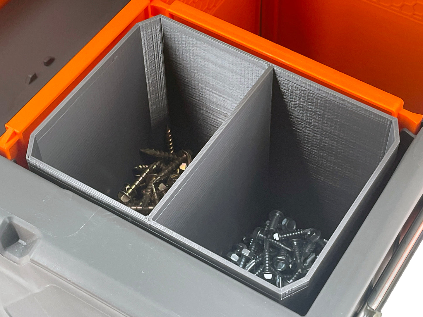 Klein Tools MODbox Two Drawer Toolbox Compatible Small Nesting Bin - Gray